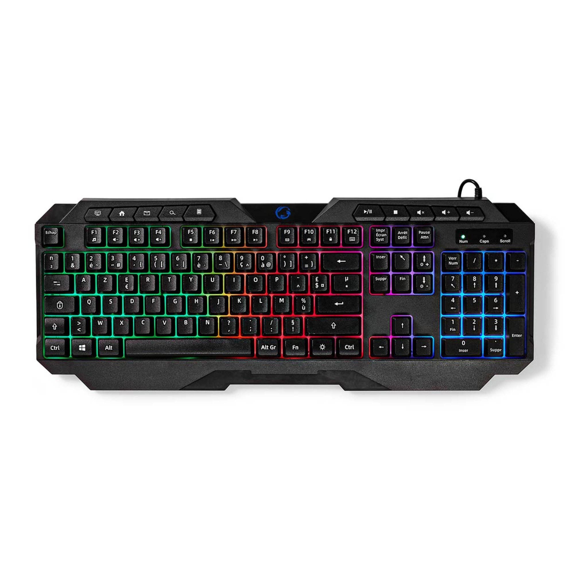 Nedis GKBD110BKFR clavier Gaming USB AZERTY Français Noir - Neuf