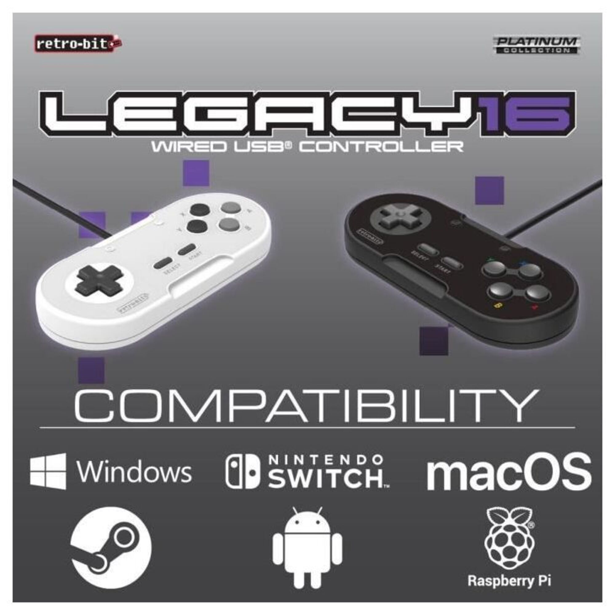 Manette USB RetroBit Legacy 16 Switch PC Steam Raspberry Pi - vue 3