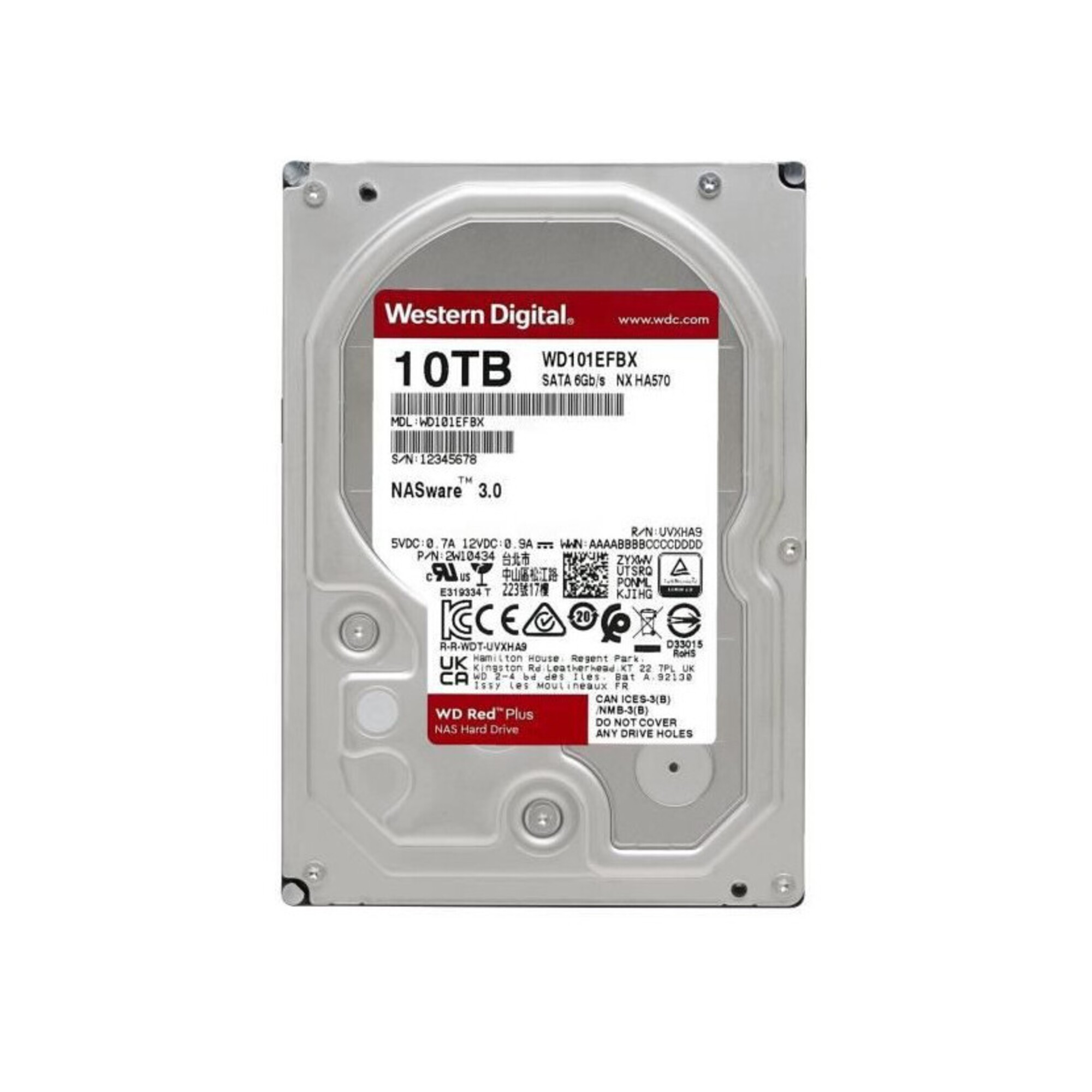 Western Digital WD Red Plus disque dur 10 To 7200 tr/min 3.5  Série ATA III - Neuf