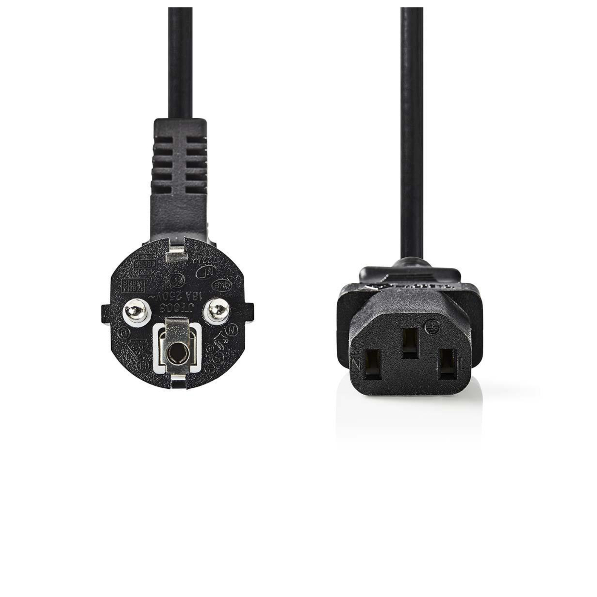 NEDIS  Power Cable - Schuko Male Angled - IEC-320-C13 - 2.0 m - Noir