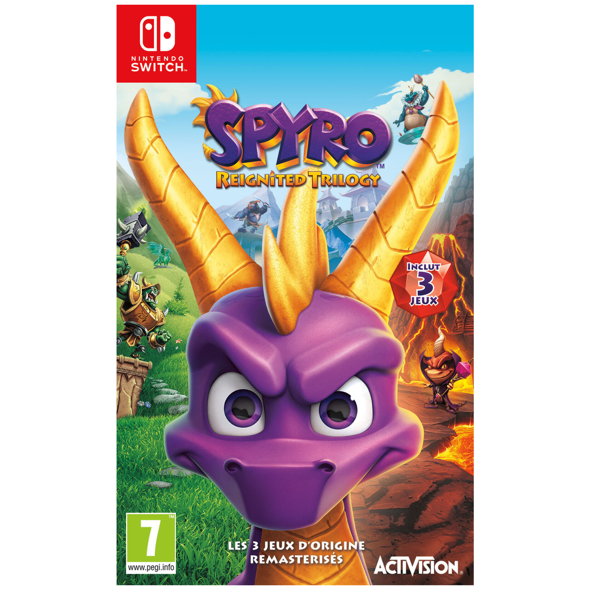 Activision Spyro Reignited Trilogy Standard Allemand, Anglais, Espagnol, Français, Italien, Néerlandais, Portugais Nintendo Switch - Neuf