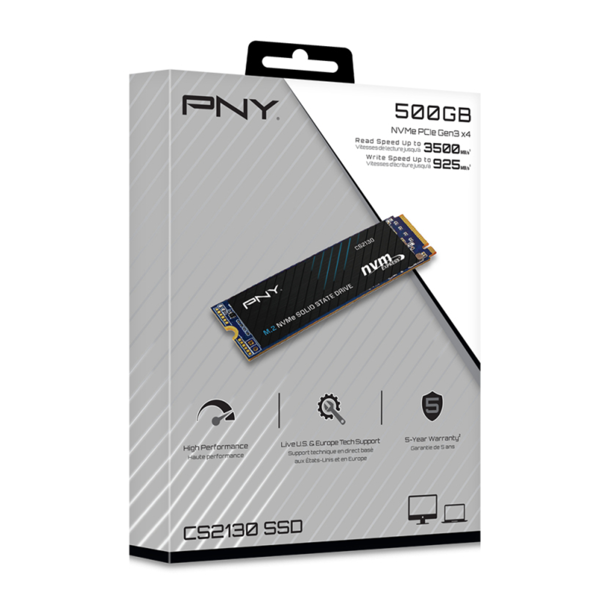 PNY CS2130 500 Go .2 PCI Express 3.0 NVMe 3D NAND Neuf - vue 2