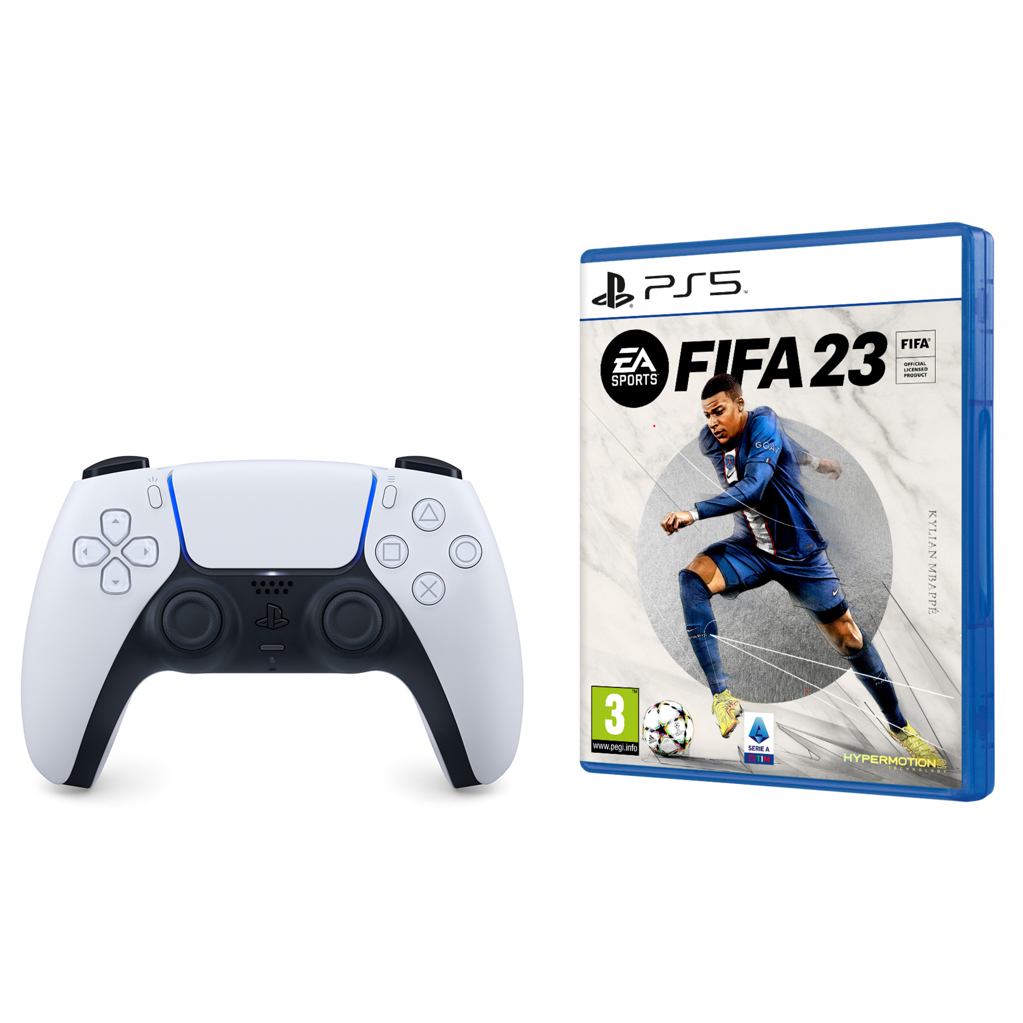 Sony DualSense + FIFA 23 Noir, Blanc Bluetooth Manette de jeu Analogique/Numérique PlayStation 5 - Excellent état