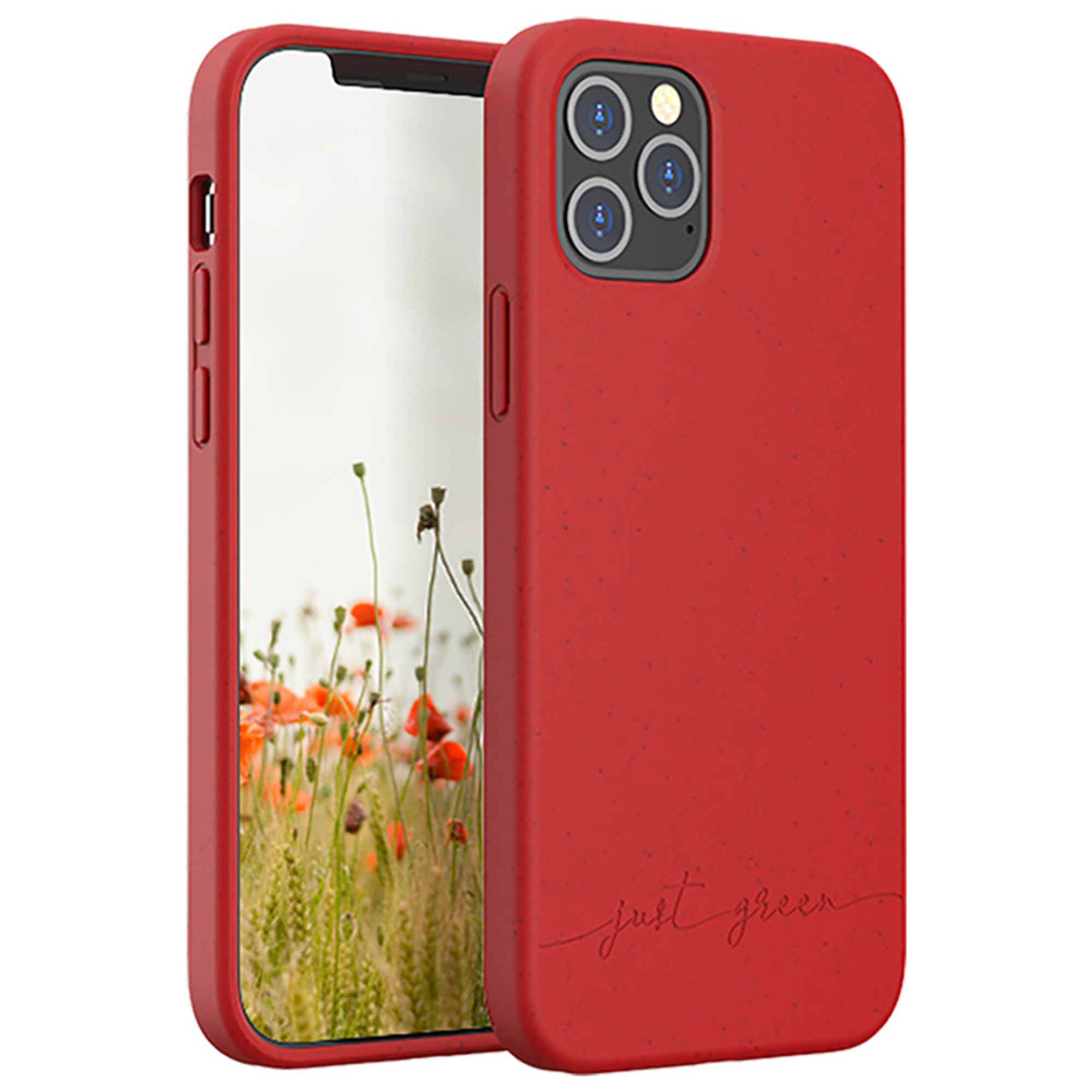 Funda Biodegradable Roja para iPhone 12 / 12 Pro Just Green - nuevo