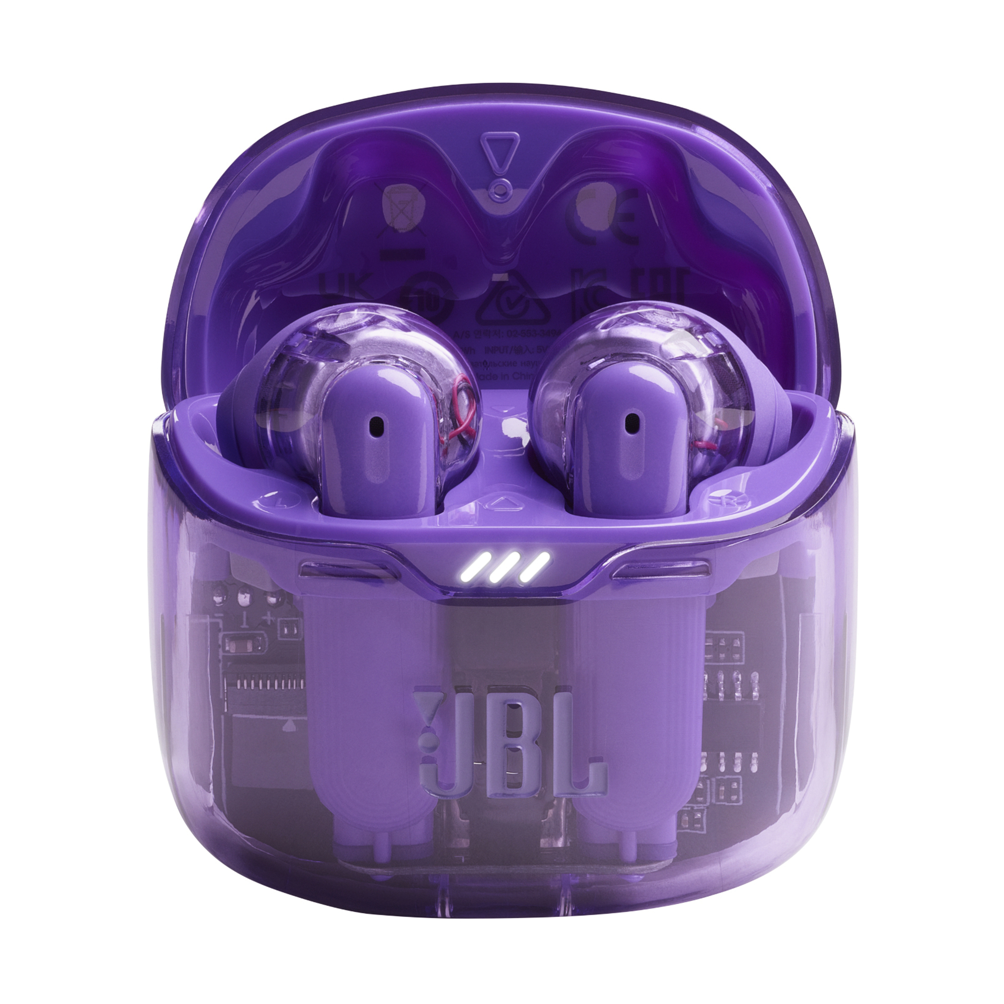 JBL Tune Flex Ghost Edition Casque True Wireless Stereo (TWS) Ecouteurs Appels/Musique Bluetooth Violet, Translucide - Neuf