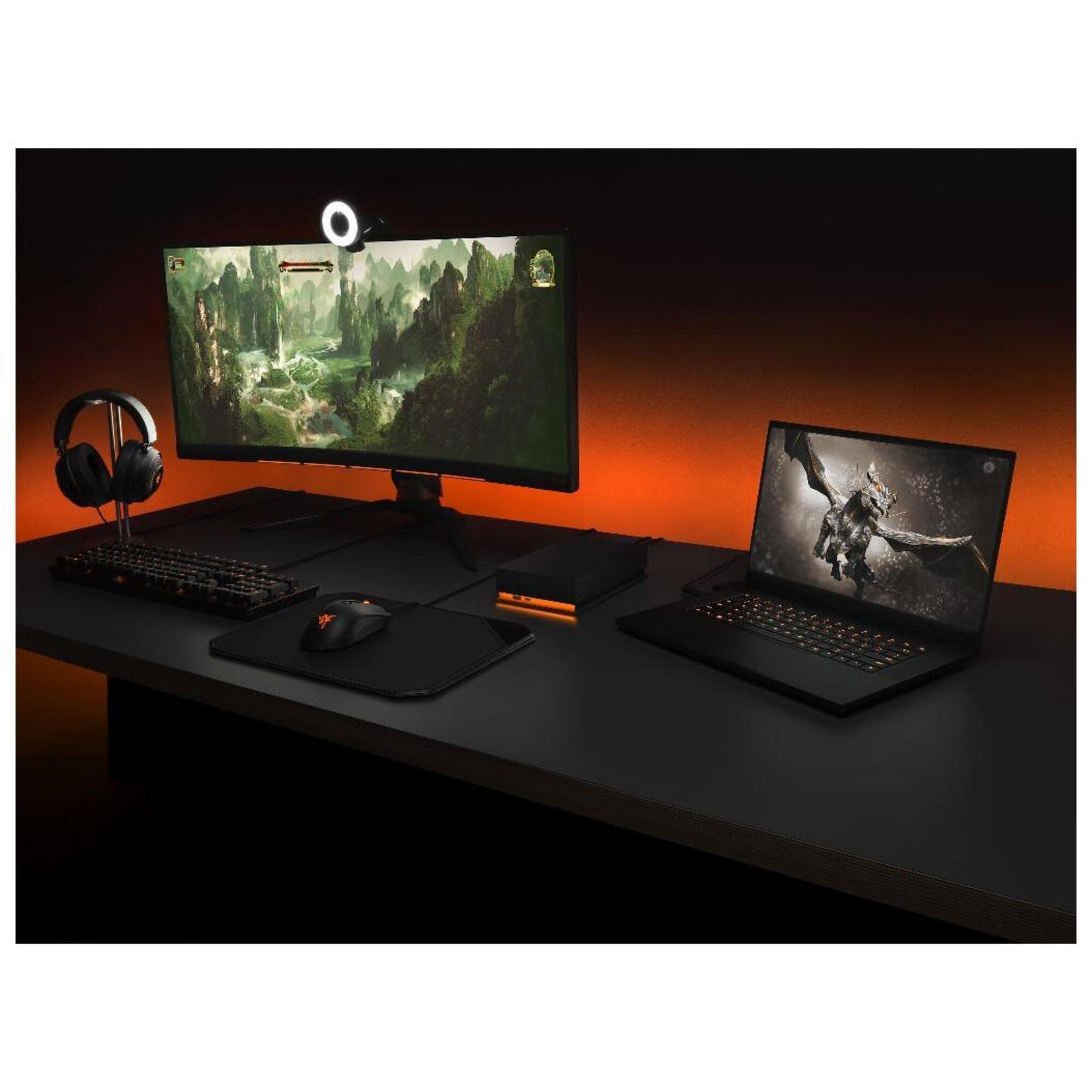 Seagate FireCuda Gaming Hub 8To Disque Dur Externe Portable HDD PC Gaming Voyants LED RVB Deux Ports USB Services Rescue STKK8000400 - vue 7