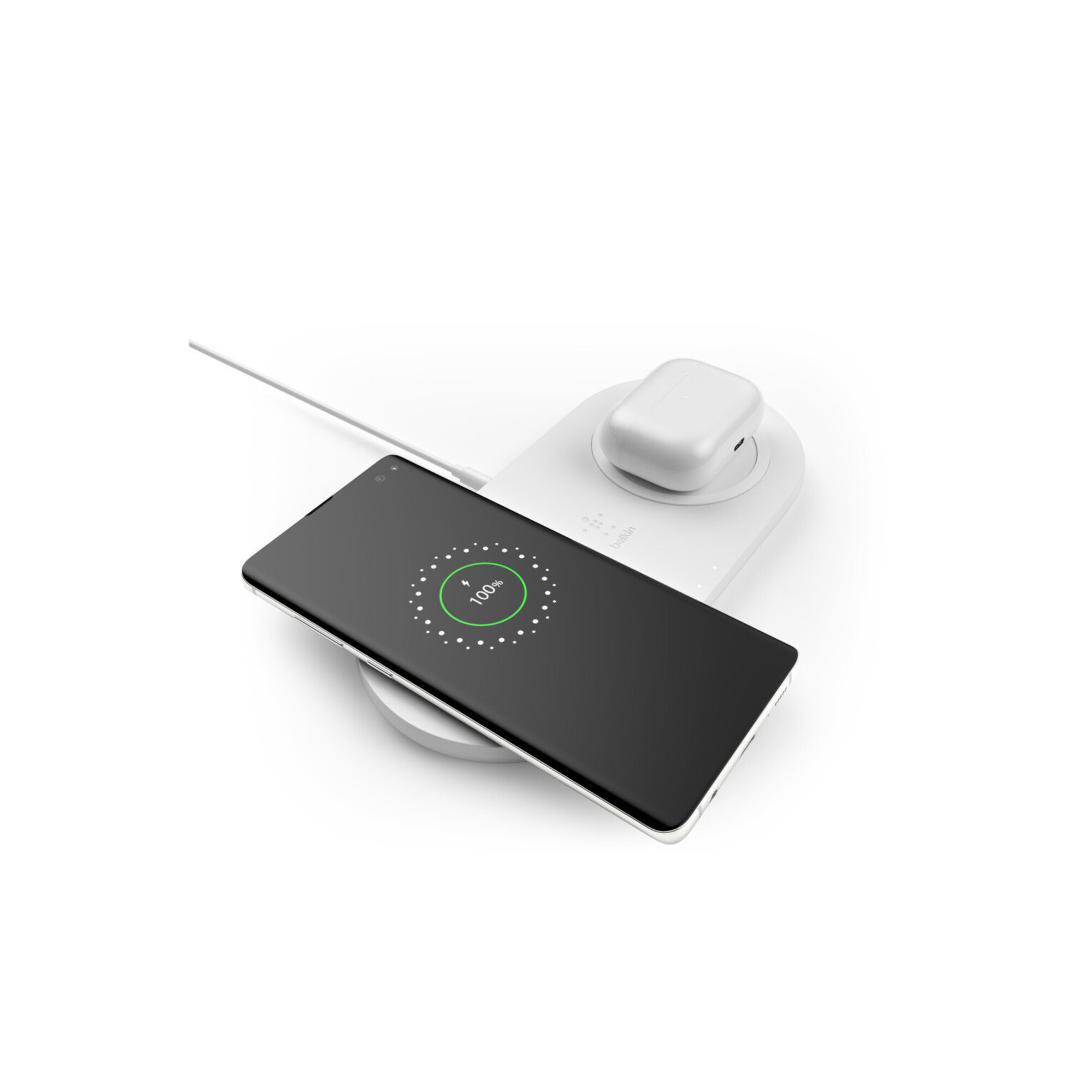 Belkin Double station de recharge à induction (double chargeur sans fil 10 W pour iPhone 14/14 Plus, 14 Pro, 14 Pro Max, 13, 12, Galaxy S22, S22+, S22 Ultra, Pixel 4, 4XL, AirPods, etc.) - Neuf