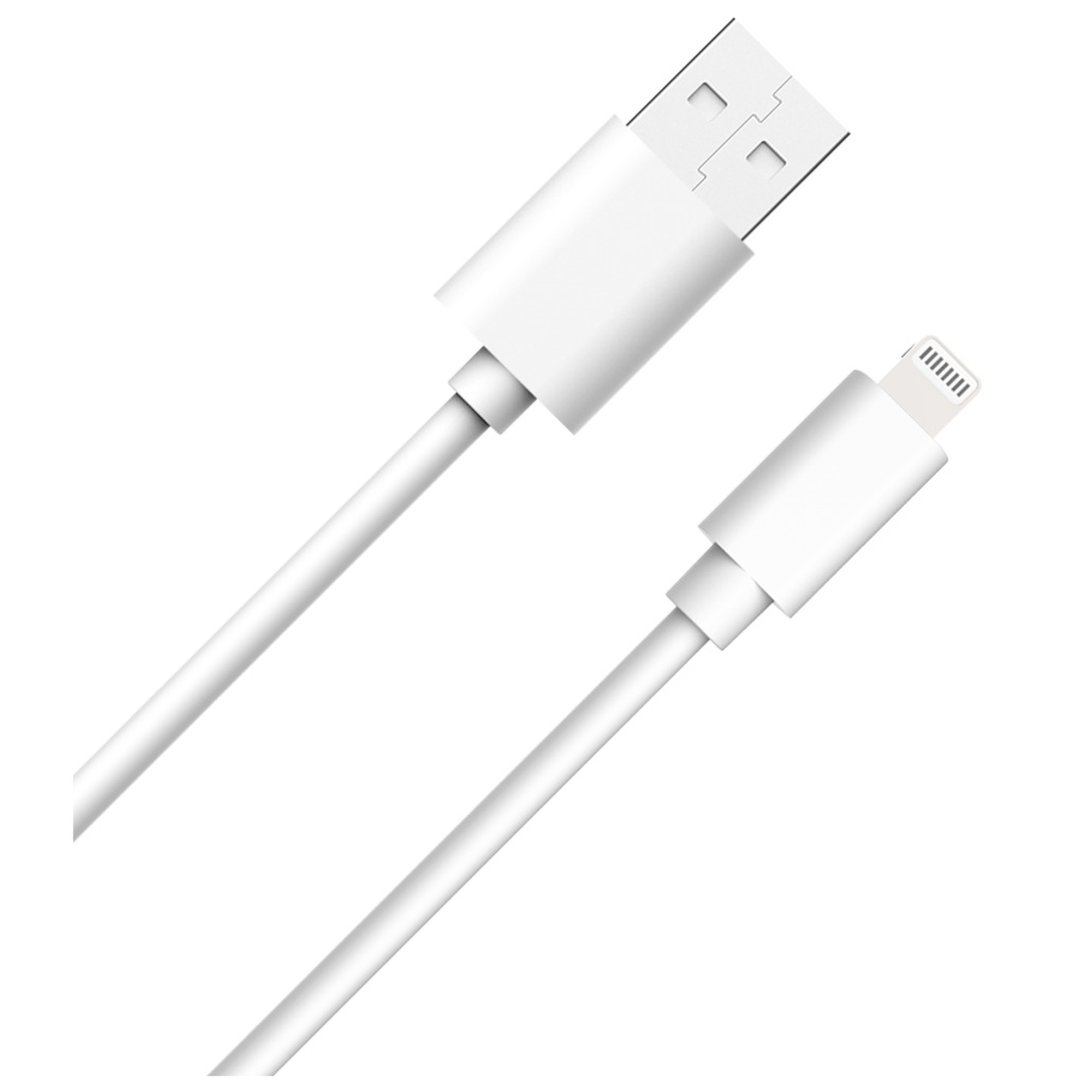 Câble USB A/Lightning 2m 2.4A Blanc WOW - Neuf