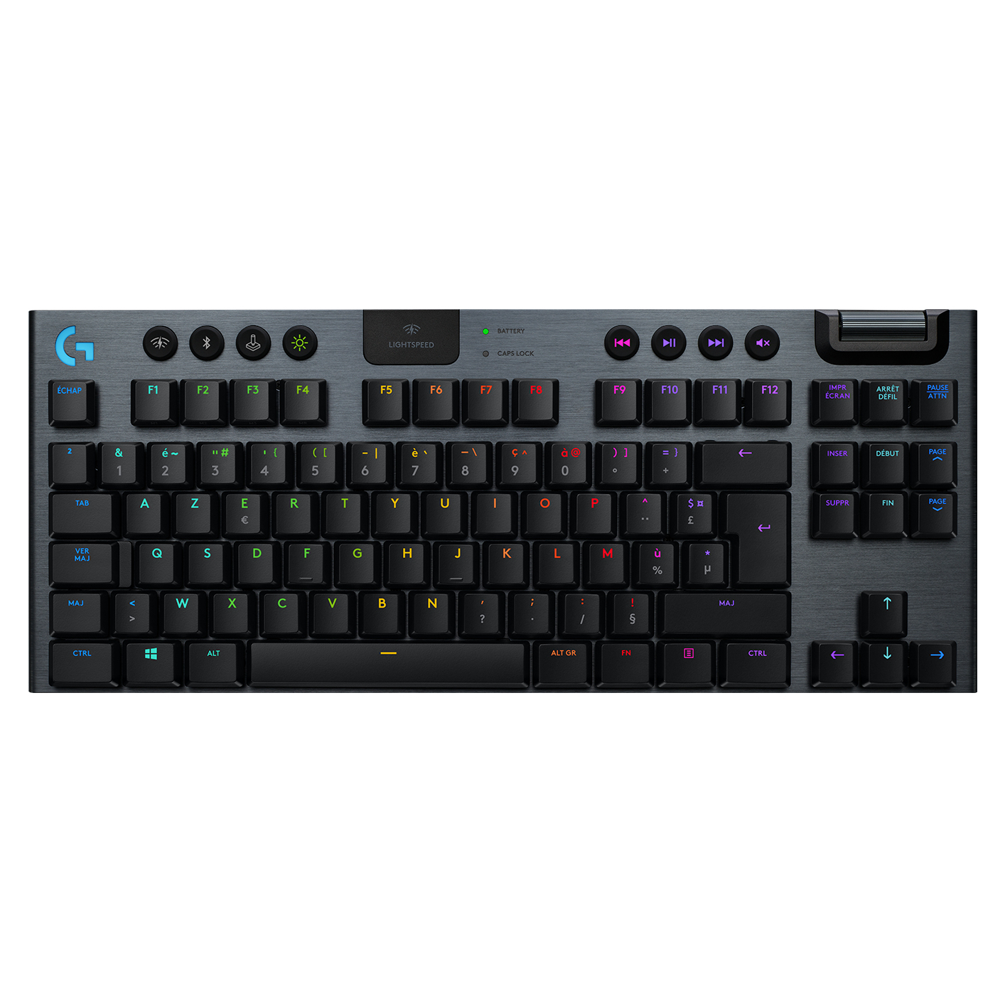 Logitech G G915 TKL Tenkeyless LIGHTSPEED Wireless RGB Mechanical Gaming Keyboard - GL Clicky clavier USB AZERTY Français Charbon - Neuf