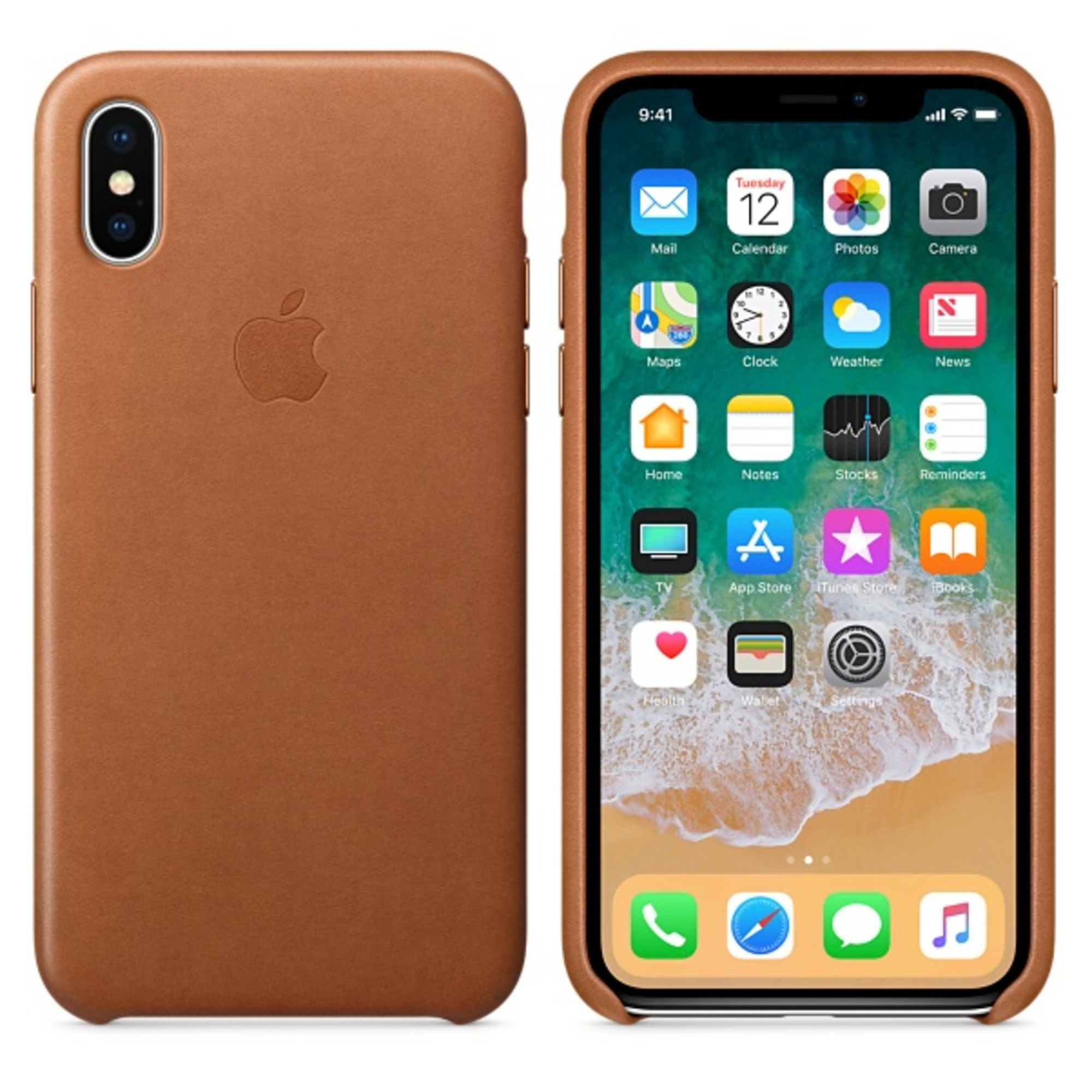 Coque en cuir pour iPhone X - vue 2