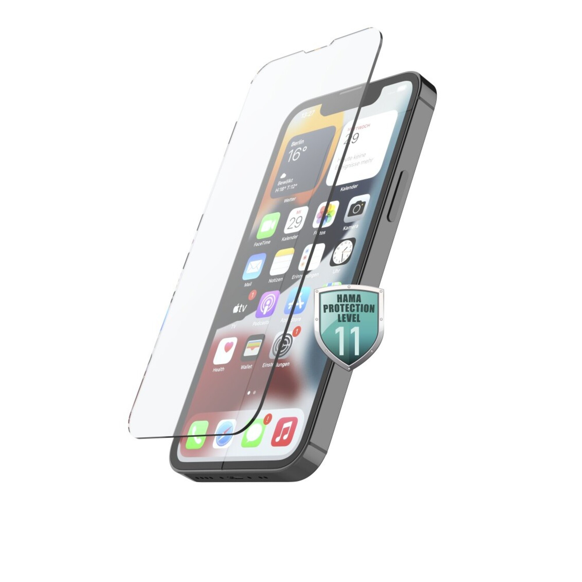 HAMA Verre de protection full-screen 3d pour apple iphone 13/13 pro, noir