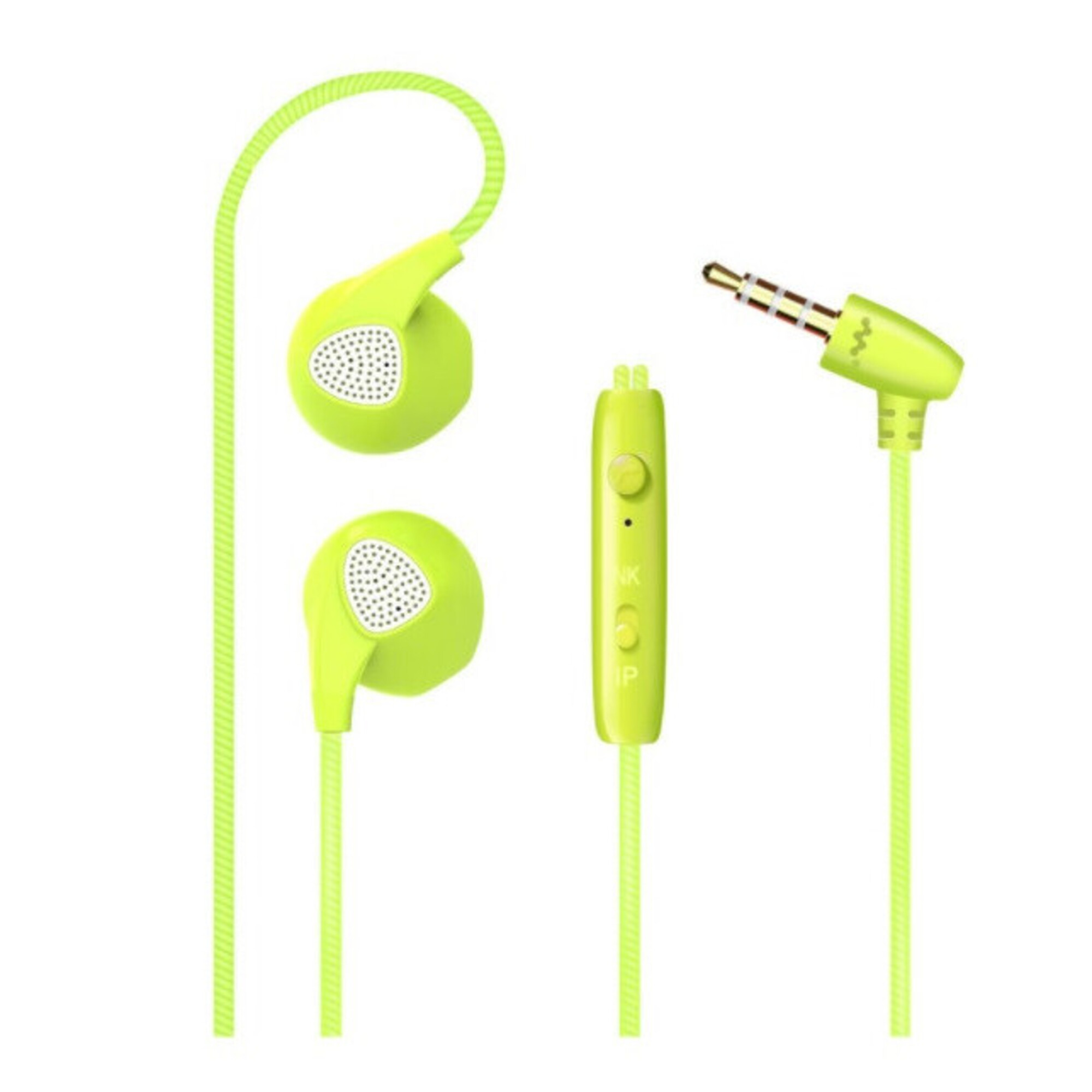 Ecouteurs Plat pour Smartphone avec Micro Réglage Kit Main Libre Casque Universel Prise  Jack (VERT) - Neuf