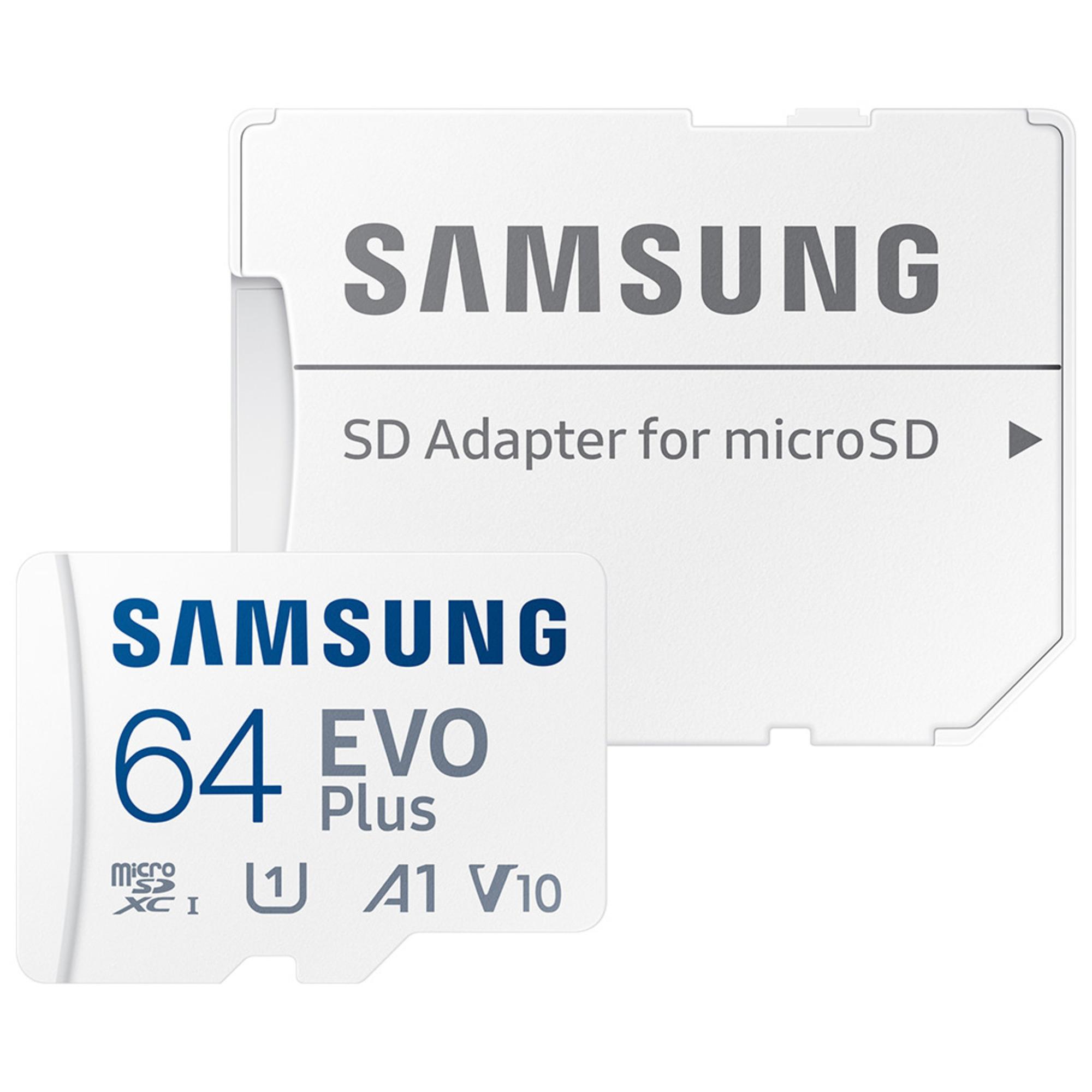 Carte Mémoire MicroSD Evo Plus 64GB Class 10 - 100 MB/S + Adaptateur SD Samsung - Neuf