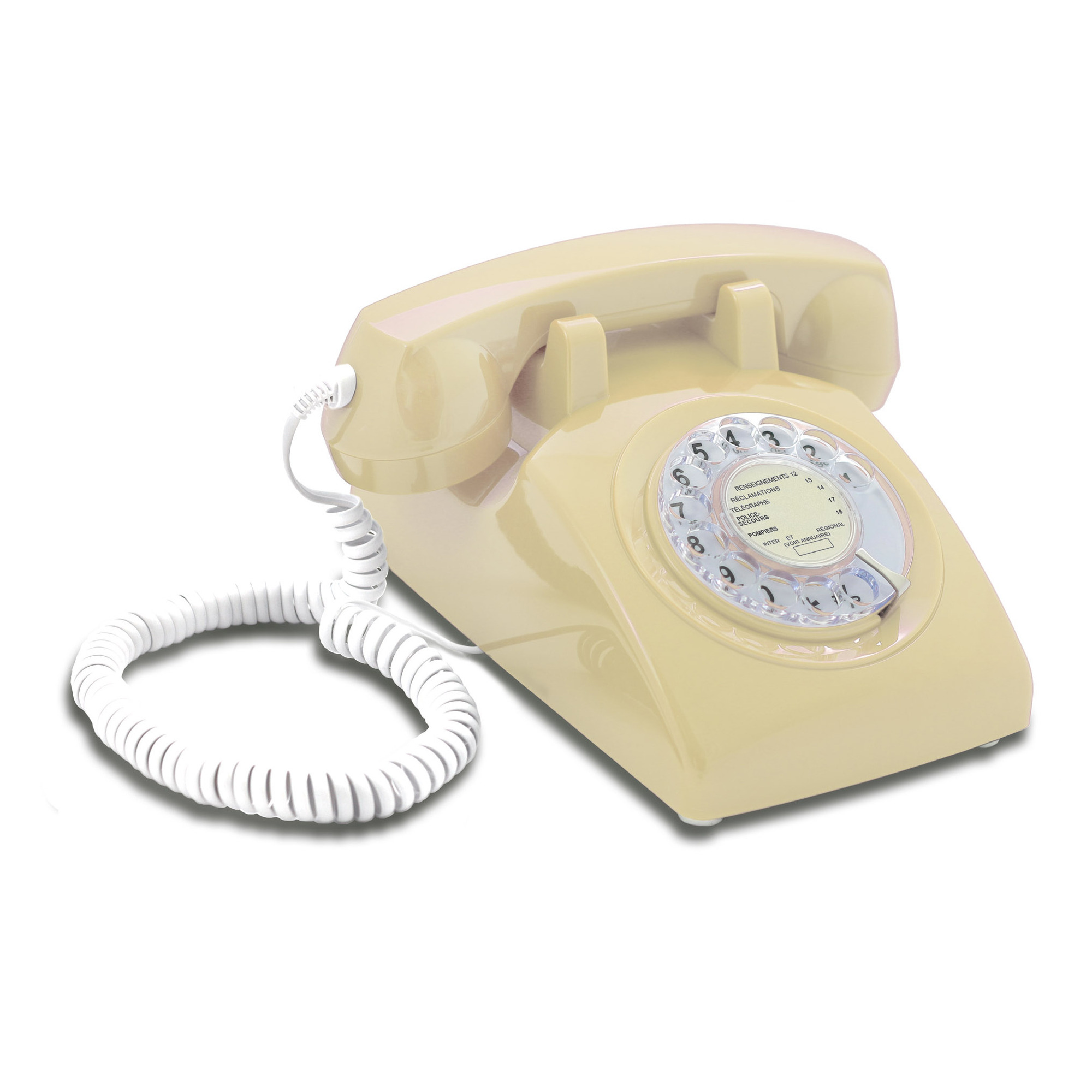 Téléphone fixe filaire rétro vintage avec cadran rotatif Neuf