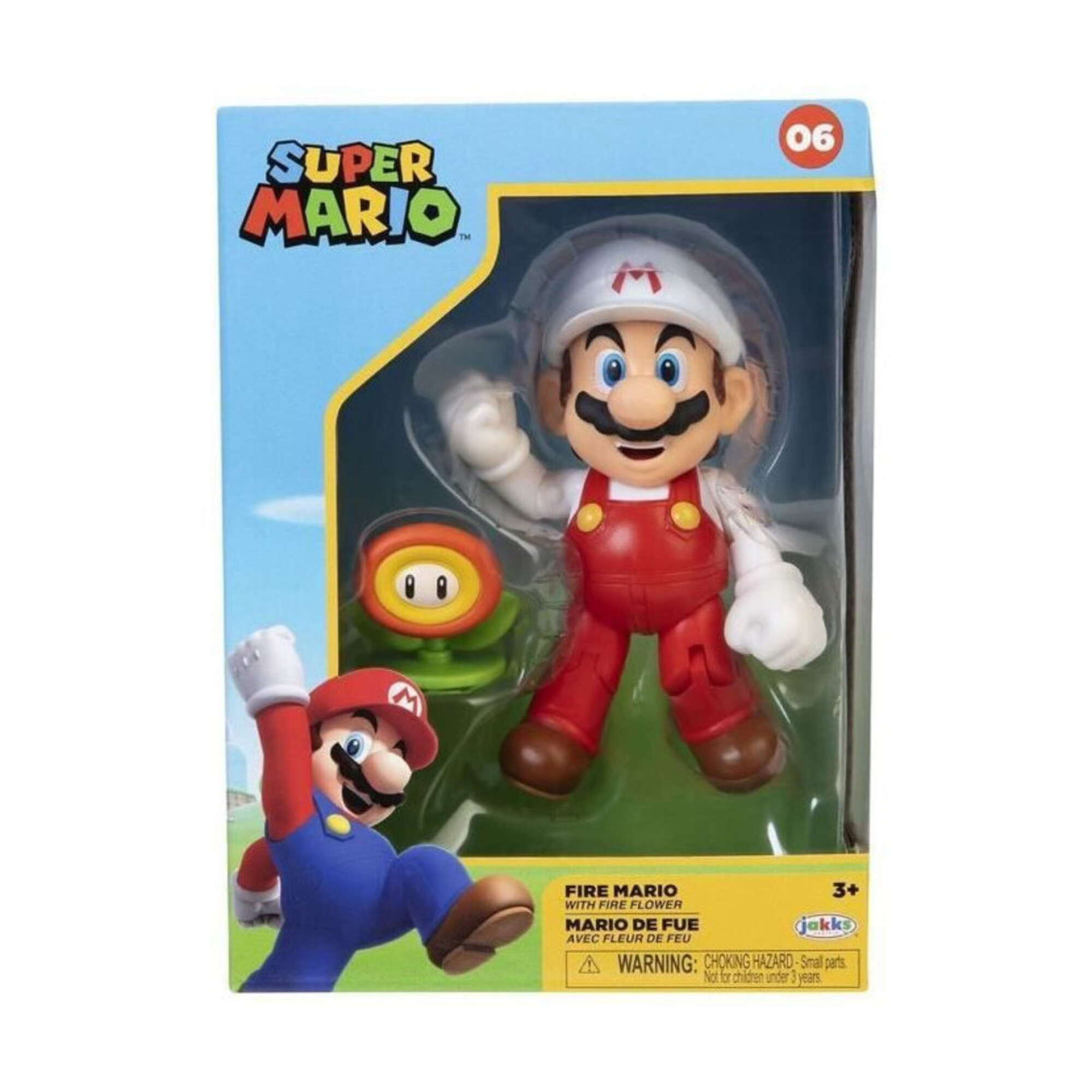 Figurine - JAKKS PACIFIC - Super Mario Bros : Mario de Feu - 10 cm - Neuf