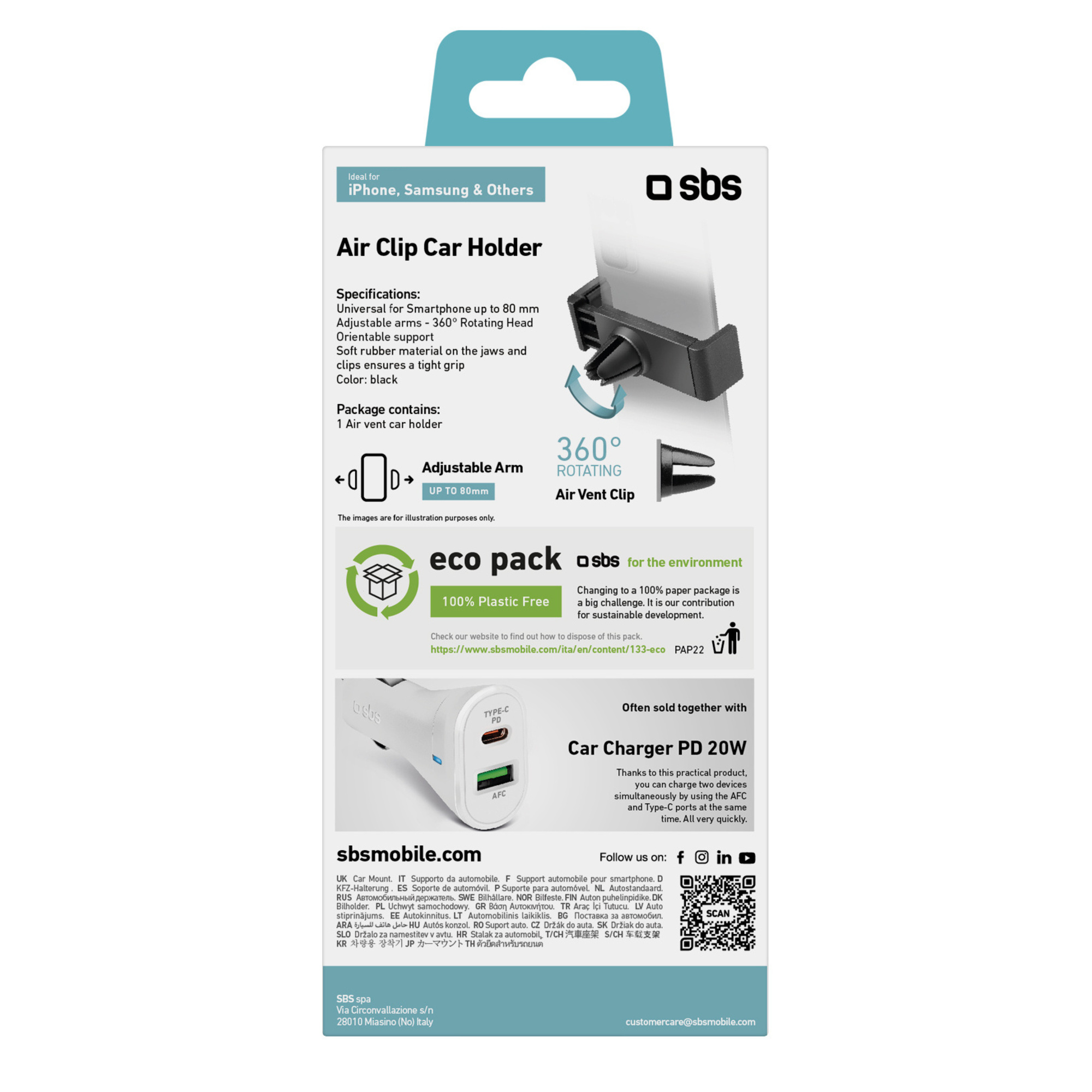 Support voiture universel jusqu'à 5 5 po SBS Neuf - vue 5
