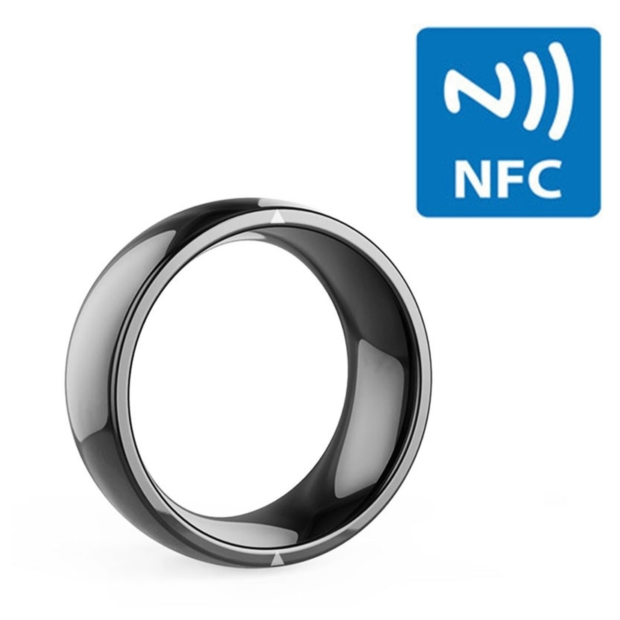 Bague Connectée NFC ID IC Smart Ring Bijou High Tech Android iOs Noir 63 mm YONIS - Neuf