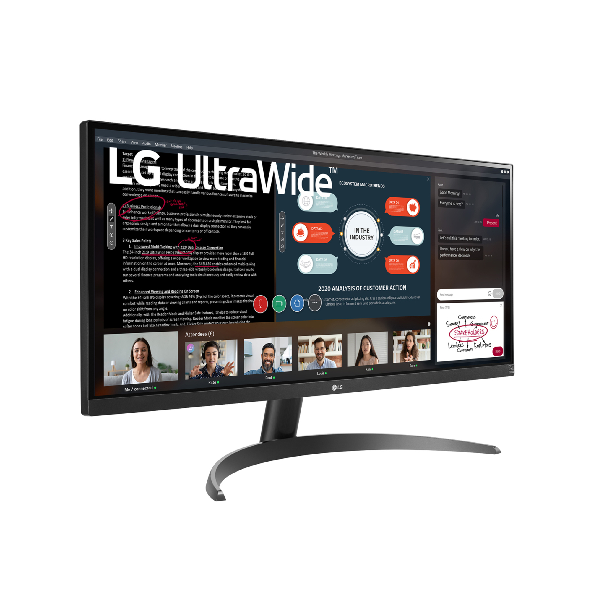 LG 29WP500-B 73,7 cm (29 ) 2560 x 1080 pixels Full HD Ultra large LED Noir - Neuf