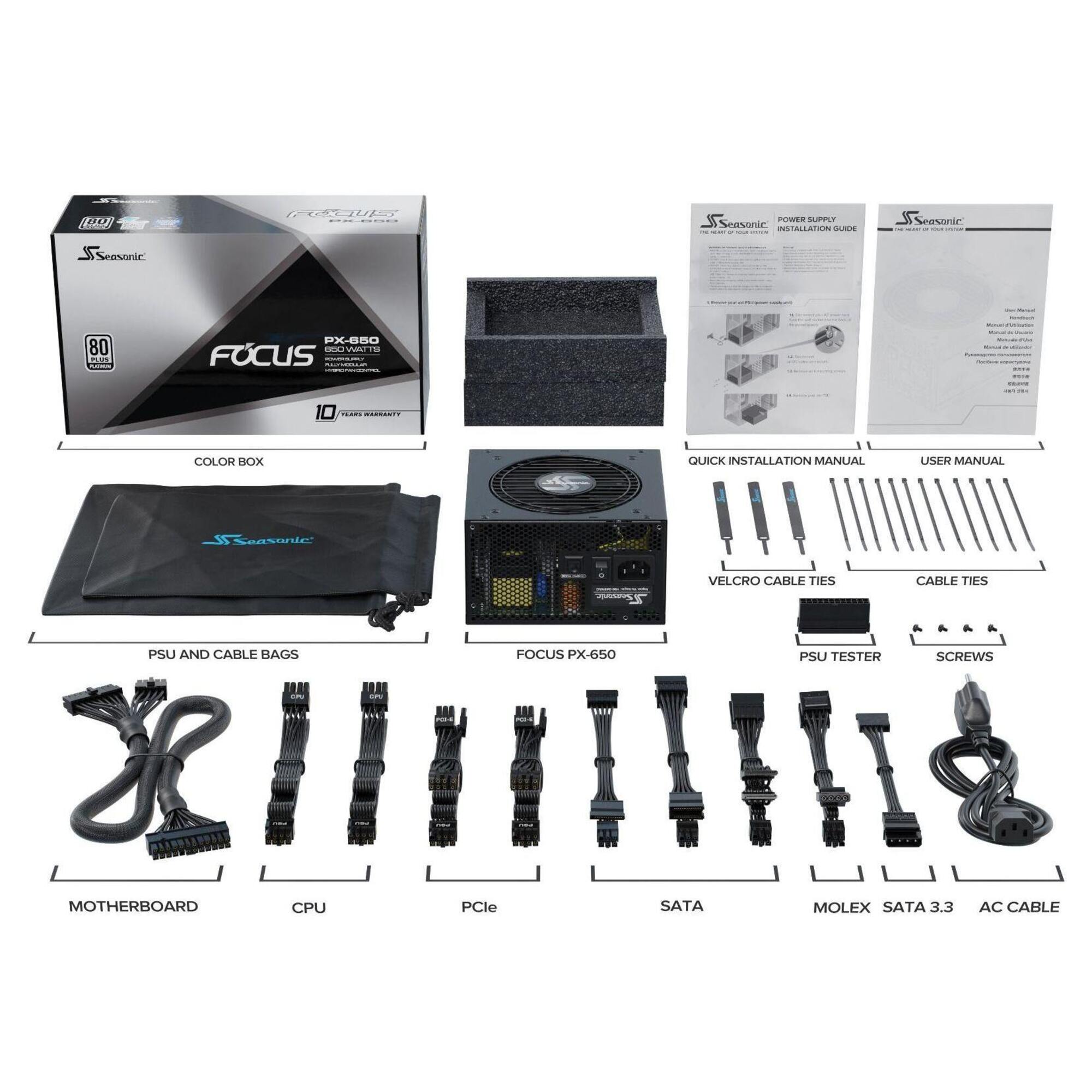 Seasonic Prime GX 80 Plus Gold Netzteil modular 650 Watt - vue 2