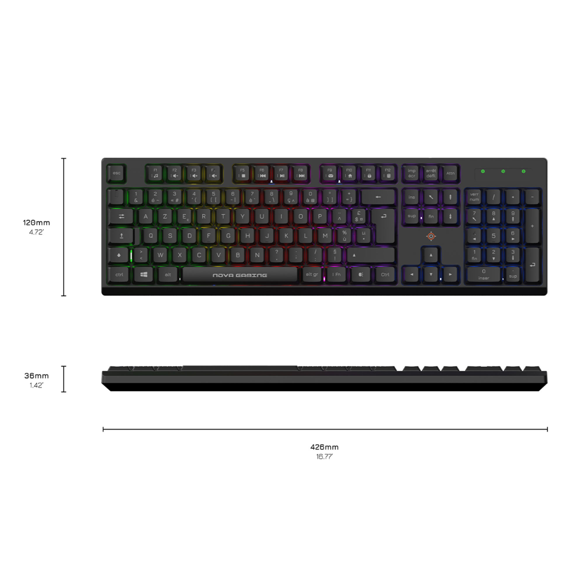 Pack gaming 4 en 1 RGB MOBILITY Aquila Clavier + Casque + + Tapis - vue 4