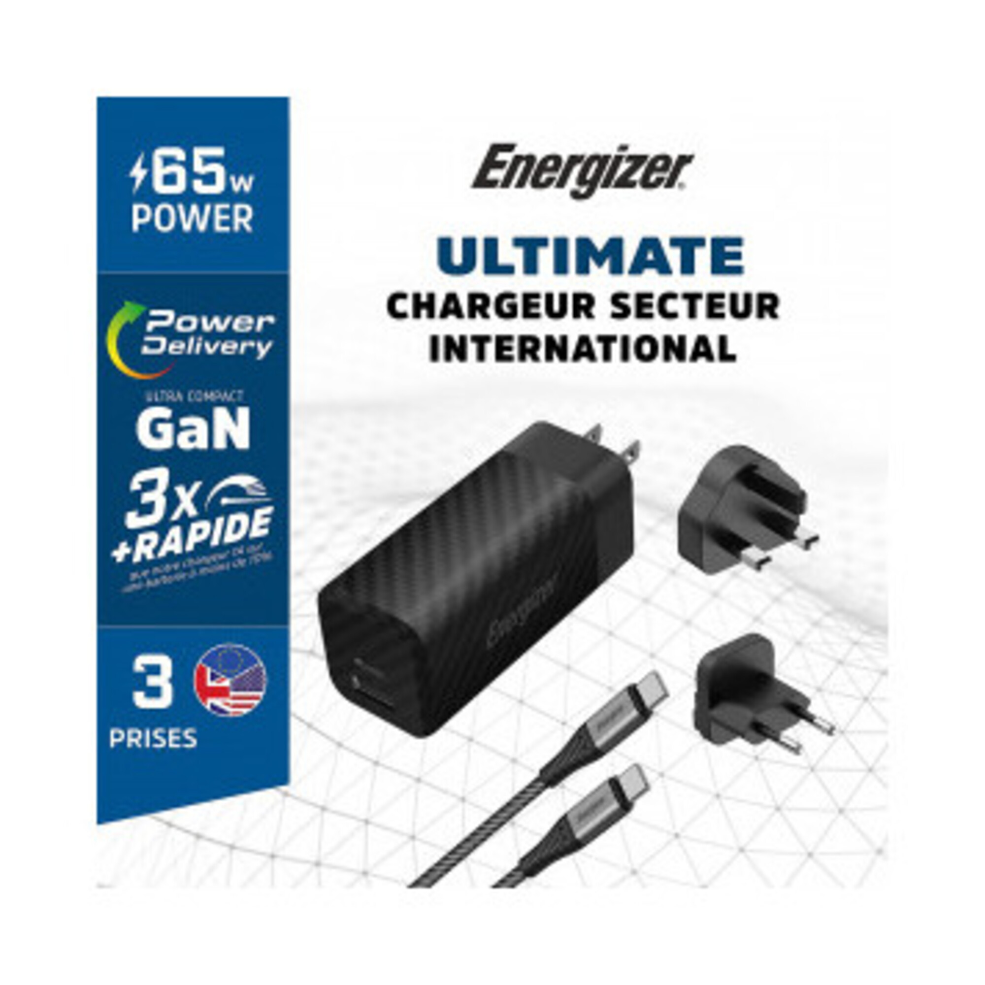 Power Delivery Charger USB CUSB C 1m cable included EU / UK / US Neuf - vue 3