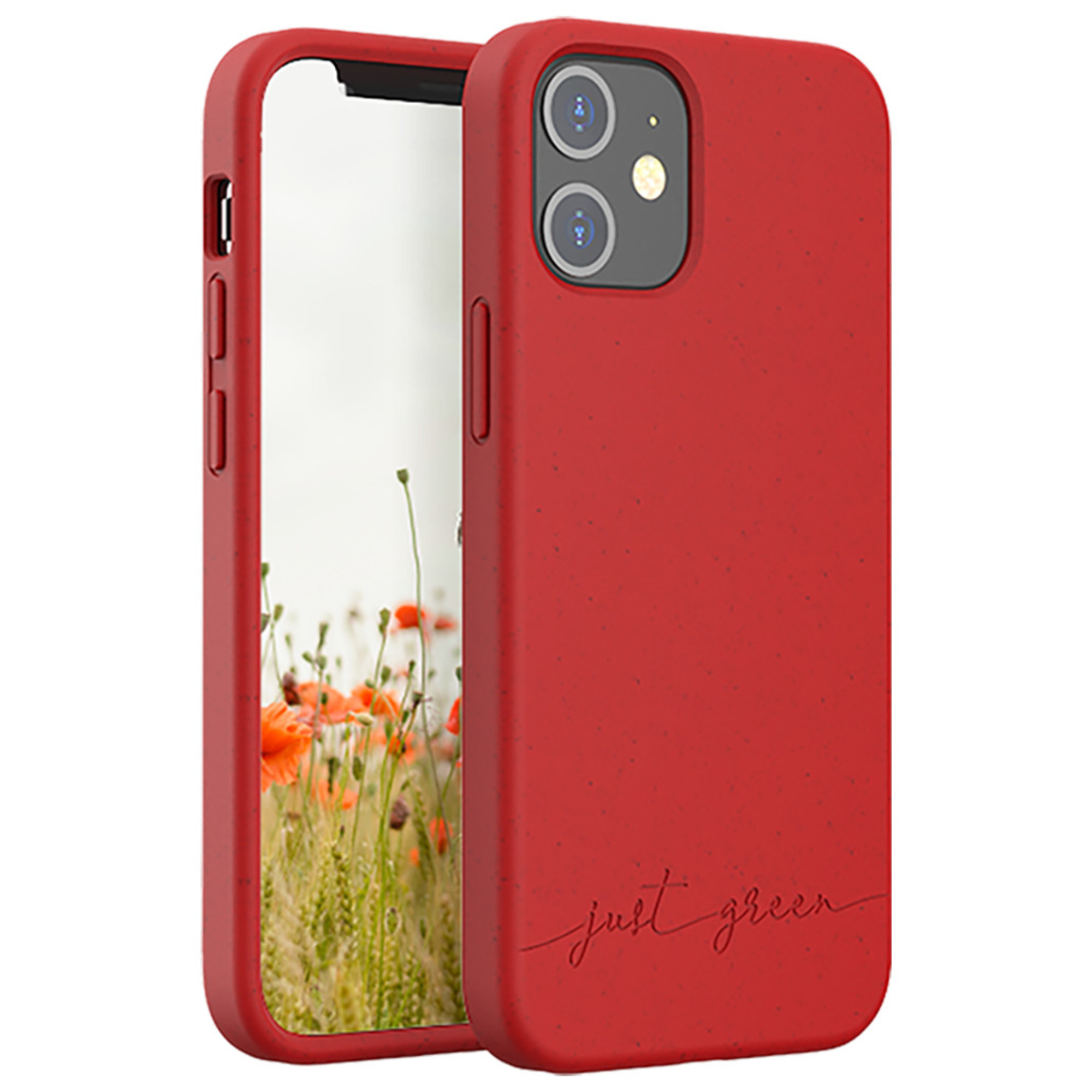 Funda Biodegradable Roja para iPhone 12 mini Just Green - nuevo