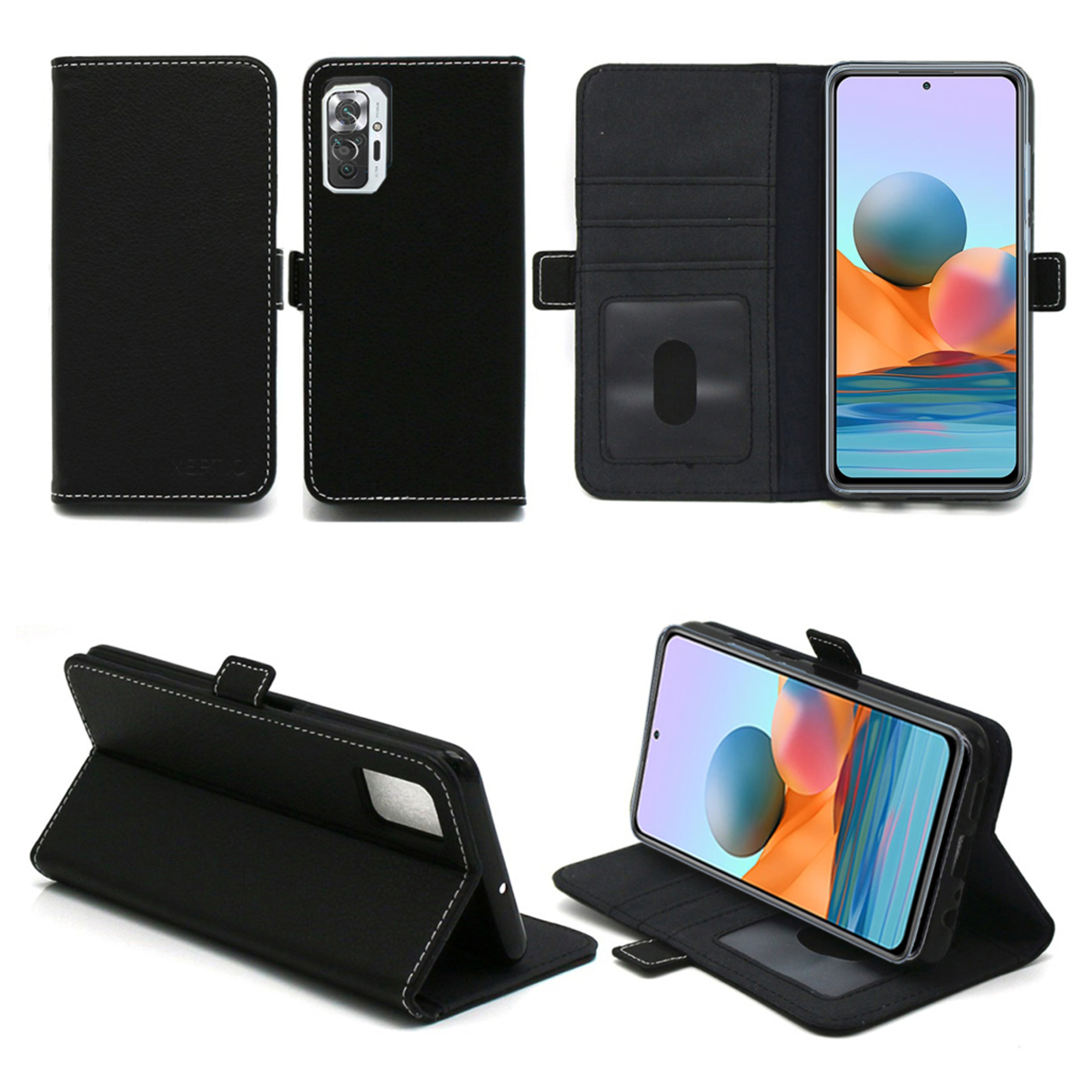 XEPTIO Xiaomi Redmi Note 10 Pro 4G Etui / Housse pochette protection noir - Neuf