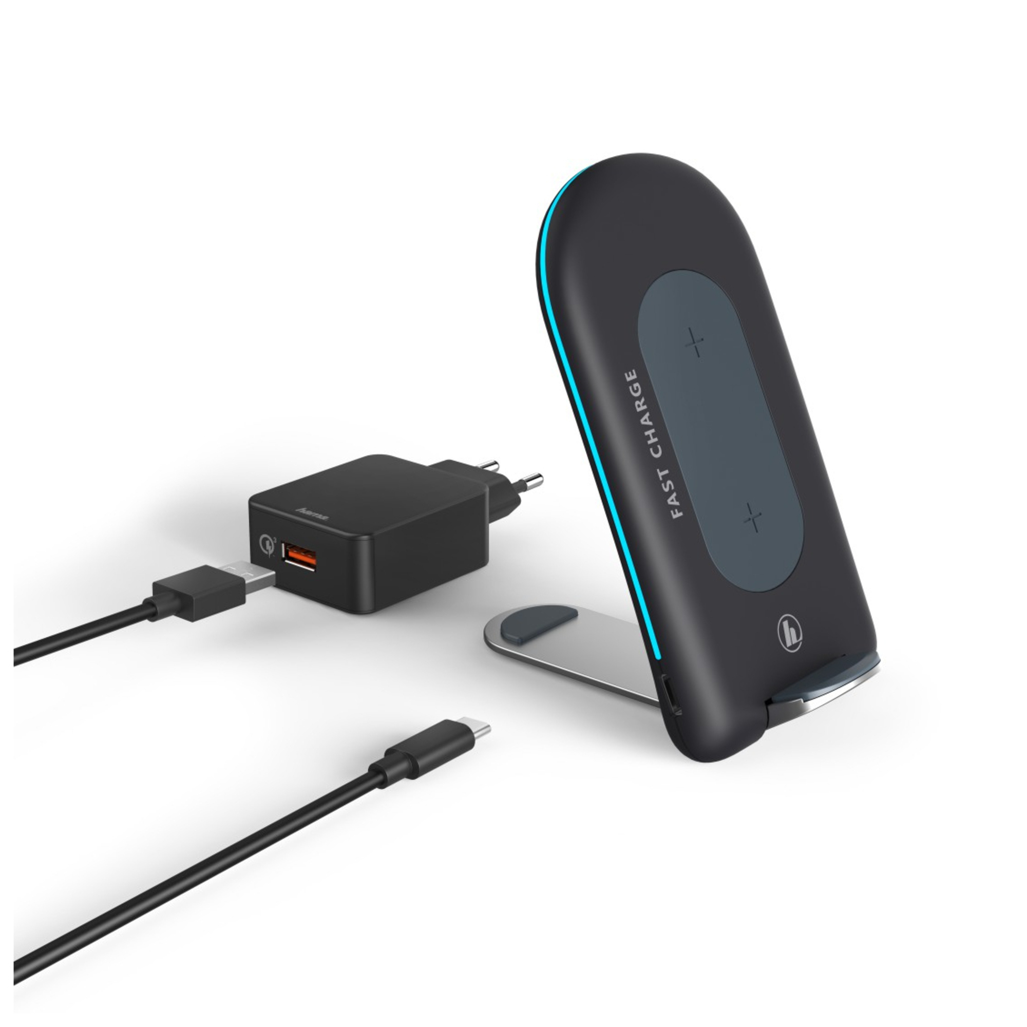 HAMA Ensemble de chargeur sans fil QI-FC15S , anthracite - Neuf