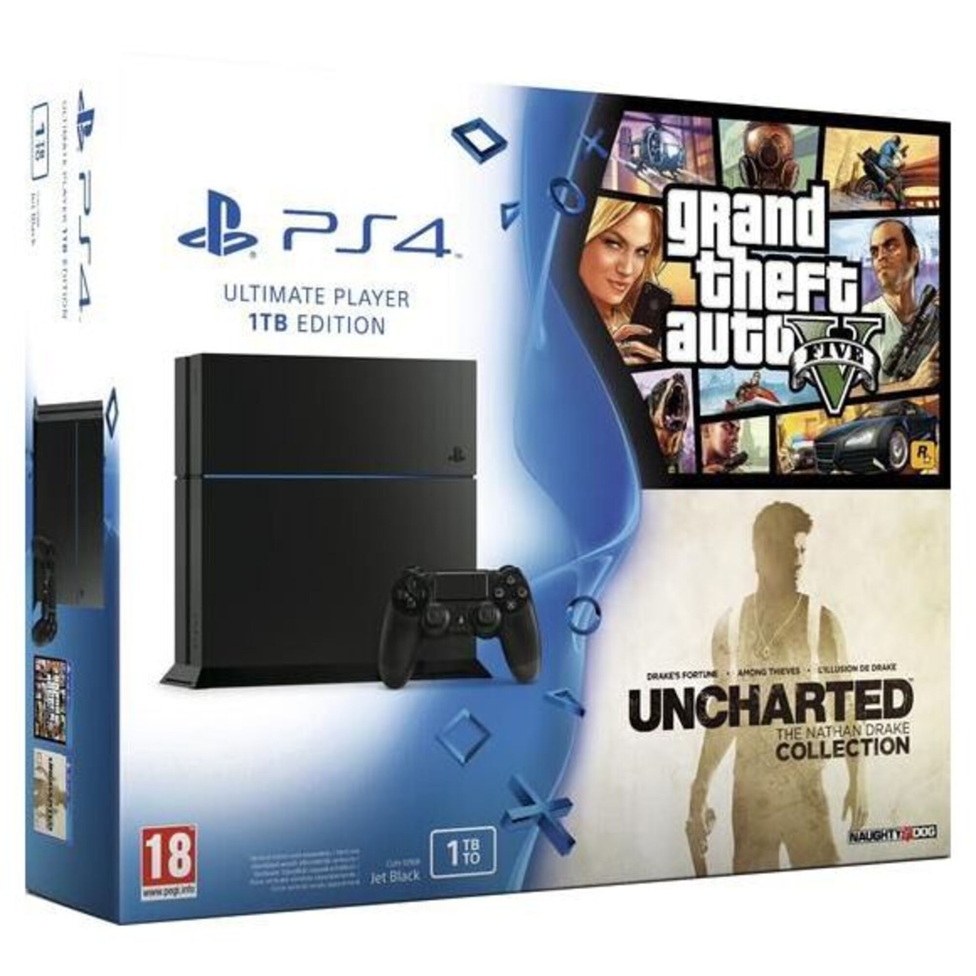 PS4 Fat 1To + GTA V & uncharted - Nathan Drake collection - Bon état