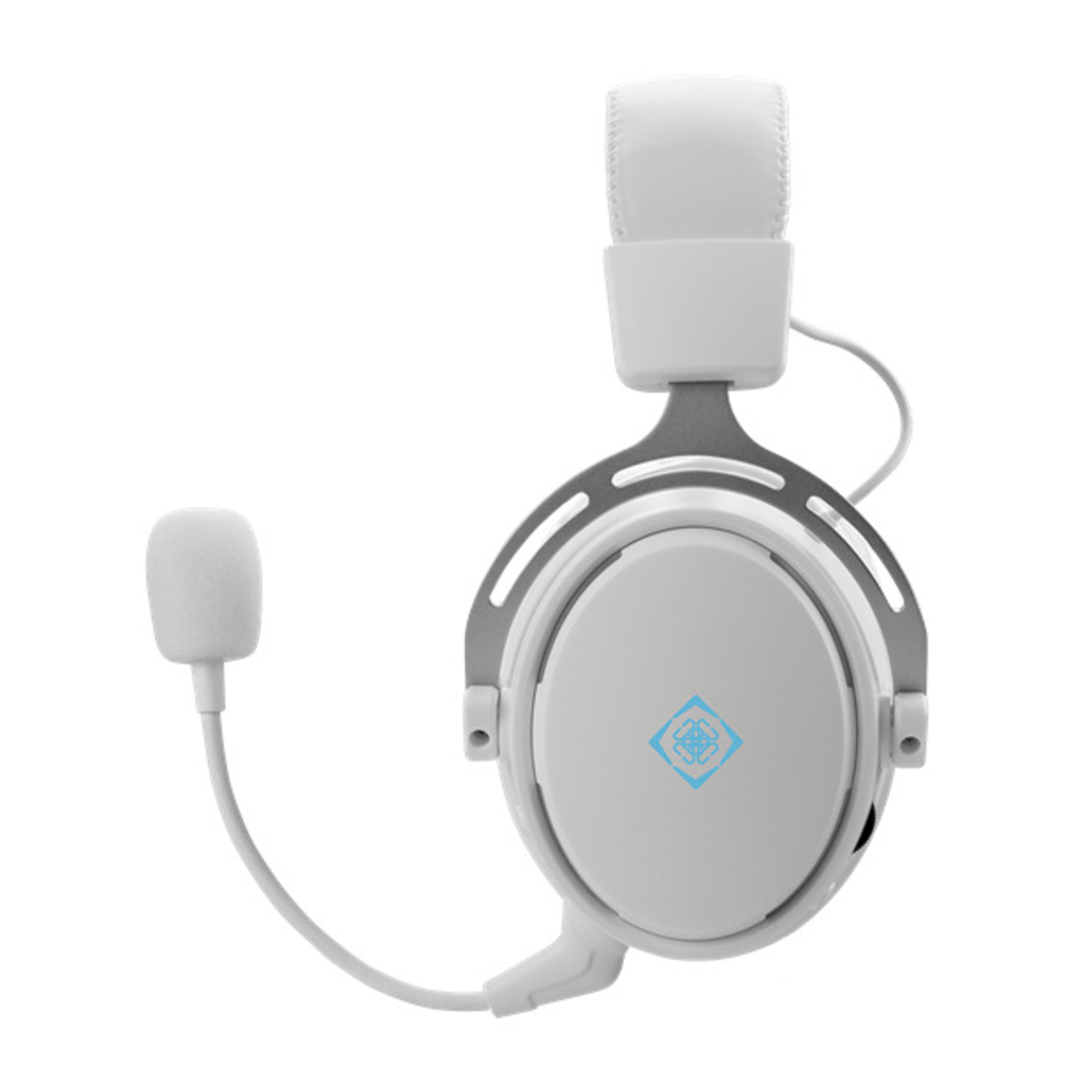 Deltaco Gaming - WHITE LINE WH90 - Casque gaming sans fil, haut-parleurs stéréo 50mm, Cuir PU, micro flexible détacheable, PC/MAC/Console/Mobile, Blanc - Neuf