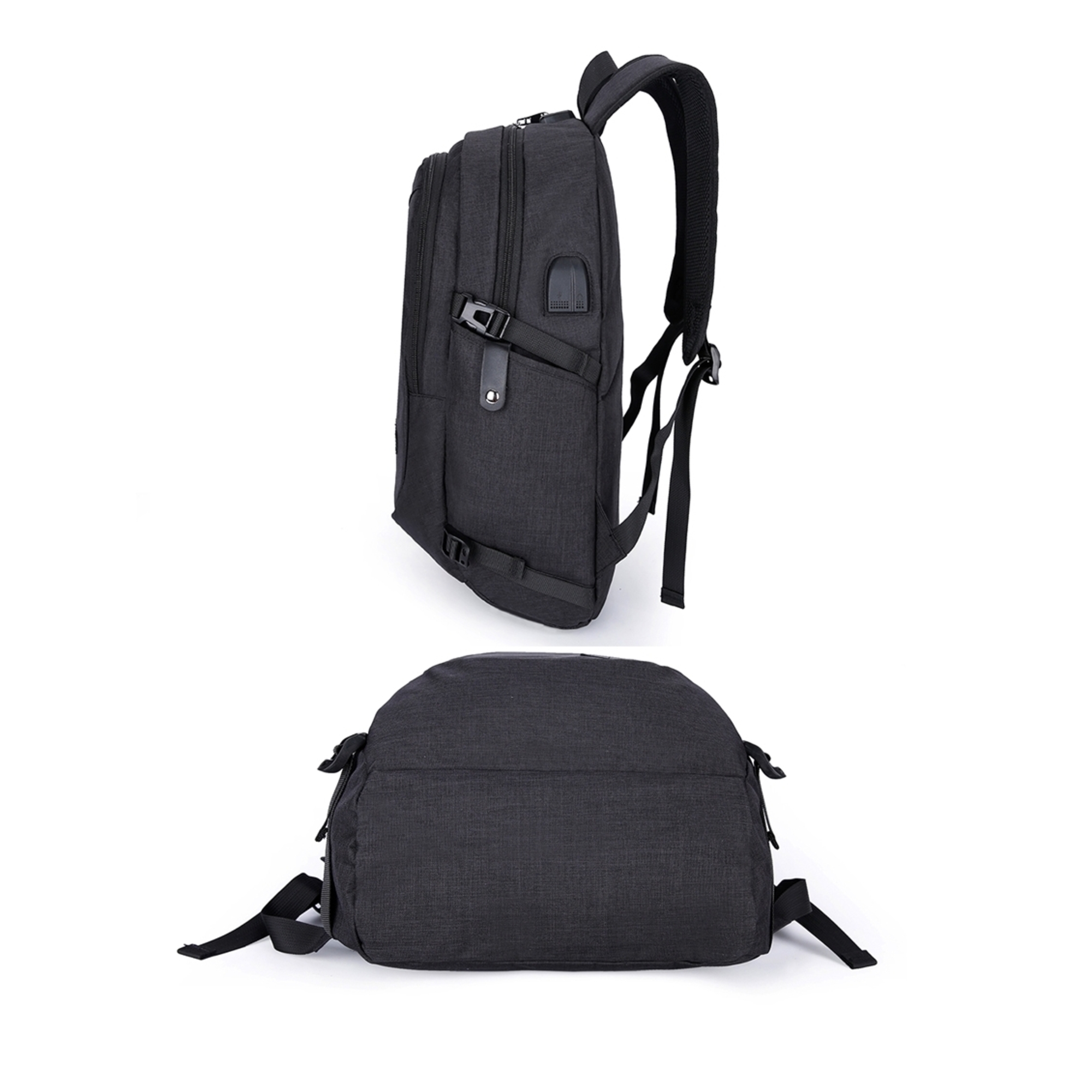 Sac à Dos Ordinateur Portable 15,6 Pouces USB Prise Casque Verrou Antivol Noir YONIS - Neuf