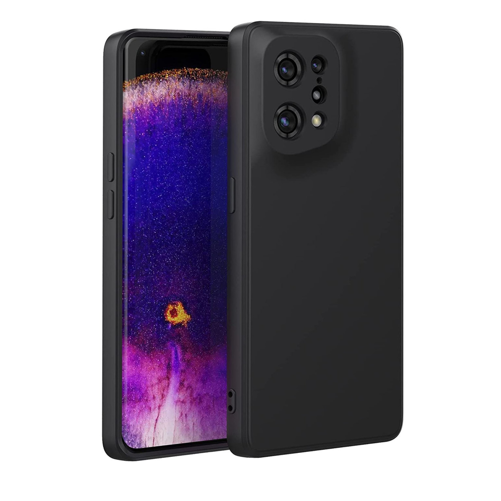 XEPTIO Coque pour Oppo Find X5 6,5 pouces Souple noire en Gel TPU Antichoc