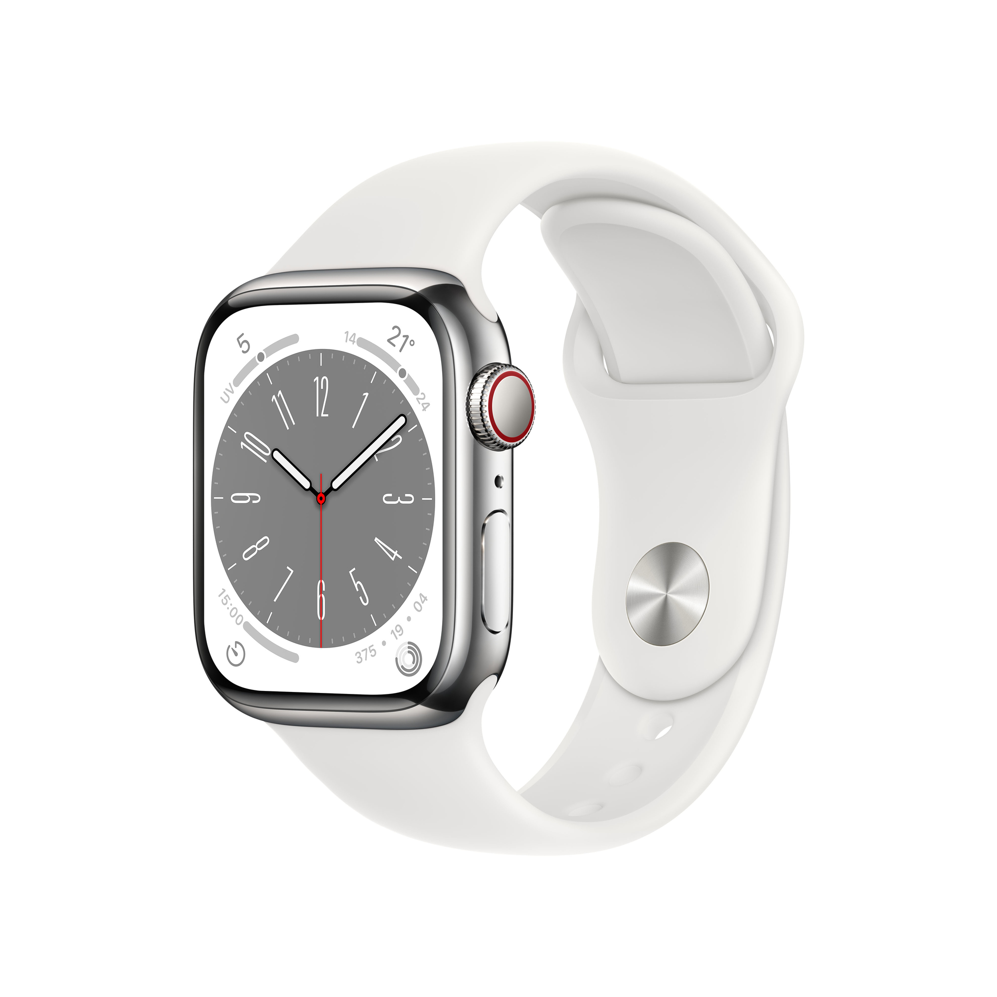 Acheter Watch Series 8 OLED 41 mm - Boîtier en Acier inoxydable Argent - GPS + Cellular - Bracelet Sport - Blanc - Excellent état Comme neuf - 269,00 € Watch Series 8 OLED 41 mm - Boîtier en Acier inoxydable Argent - GPS + Cellular - Bracelet Sport - Blanc - Excellent état Comme neuf - Apple reconditionné disponible sur Pixmania