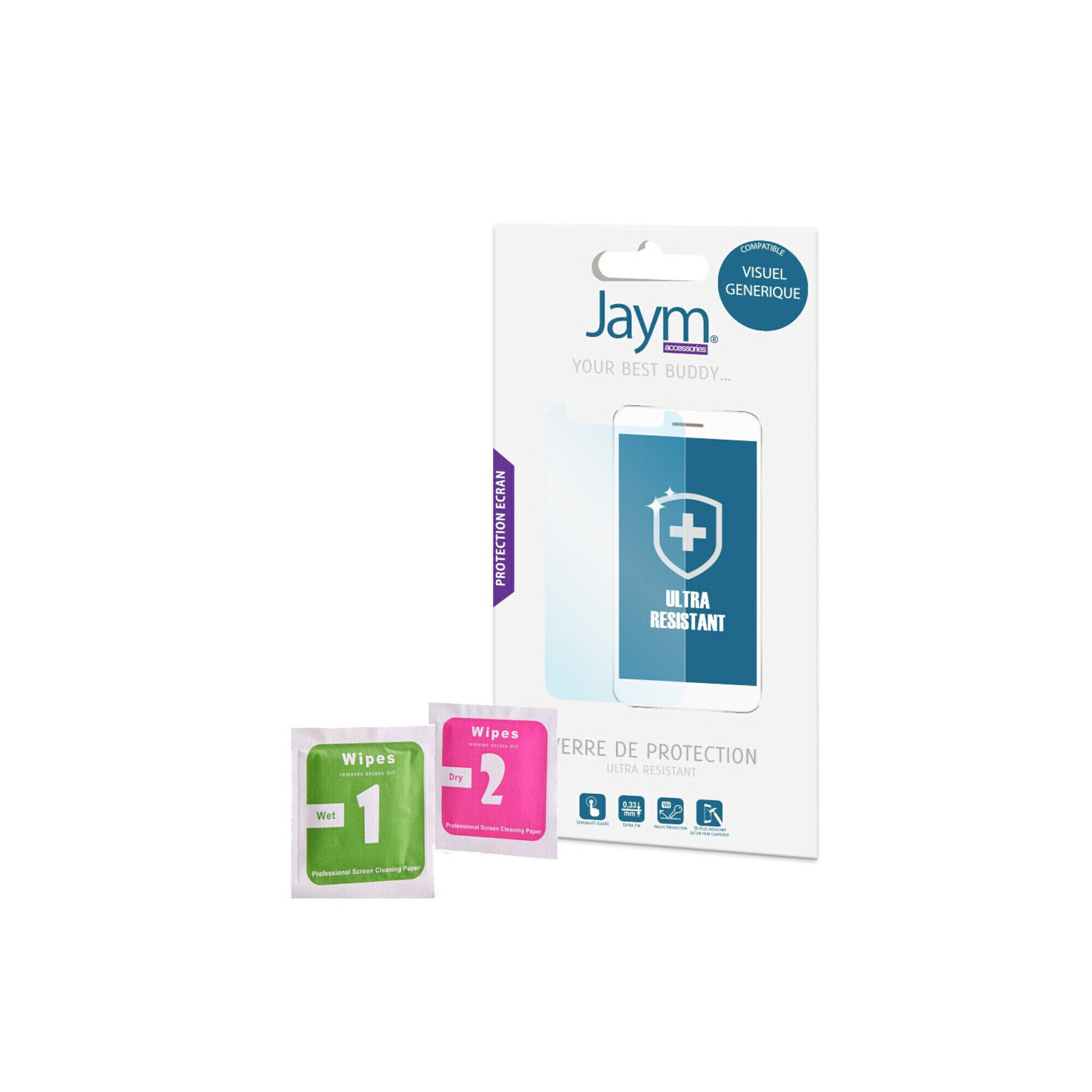 Jaym - Film Verre trempé essentiel Haute Resistance 9H - pour Samsung Galaxy A22 - 4G - Neuf