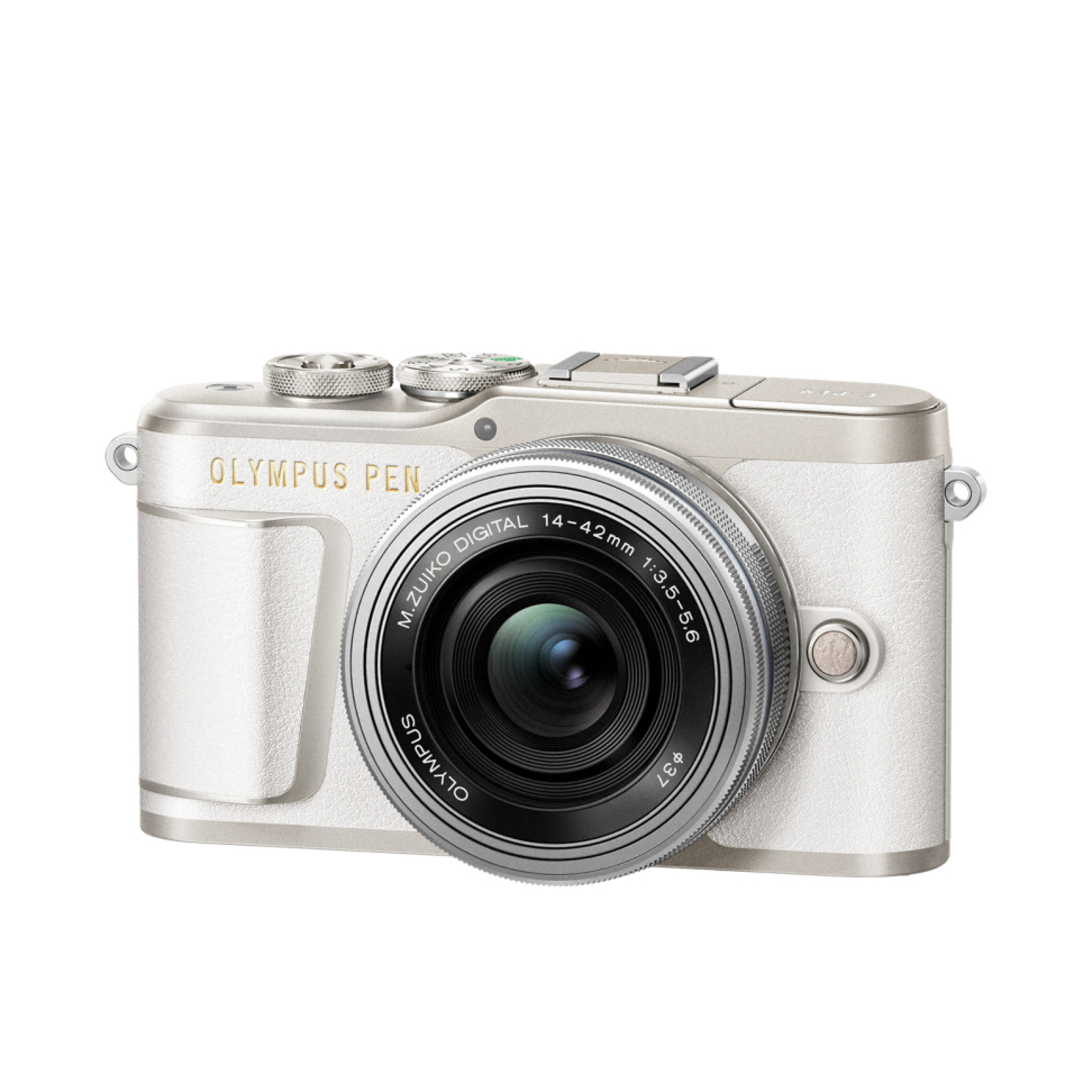 Olympus Pen E-Pl9 Kit, Appareil Photo Micro 4/3 (16,1 Mp, Stabilisation D'Image 5 Axes, Viseur Électronique, Vidéo 4K) + Objectif M.Zuiko 14-42Mm Ez Zoom, Blanc/Argent