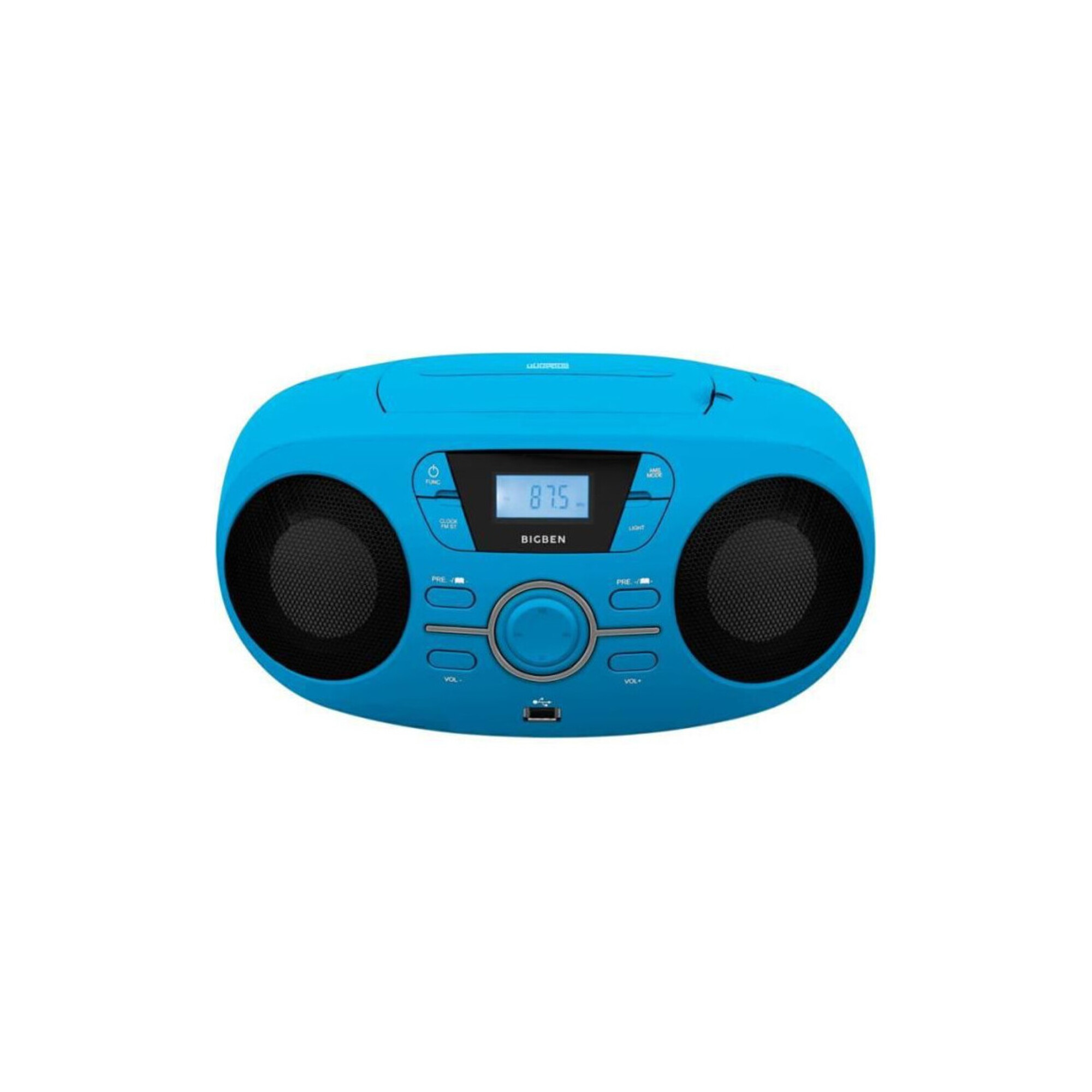 BIGBEN CD61BLUSB Lecteur Radio Cd Portable Usb Bleu + Speakers Lumineux - Neuf