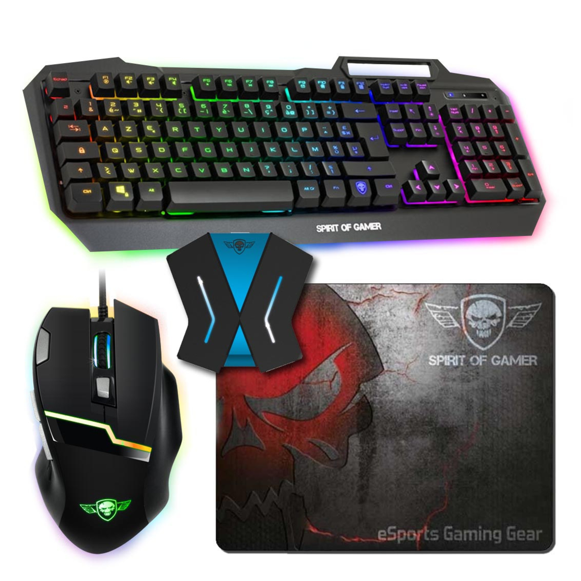 Bundle Pack MK40 Plus Clavier Souris LED RGB Tapis Convertisseur Switch PS4 XBOX One - Neuf