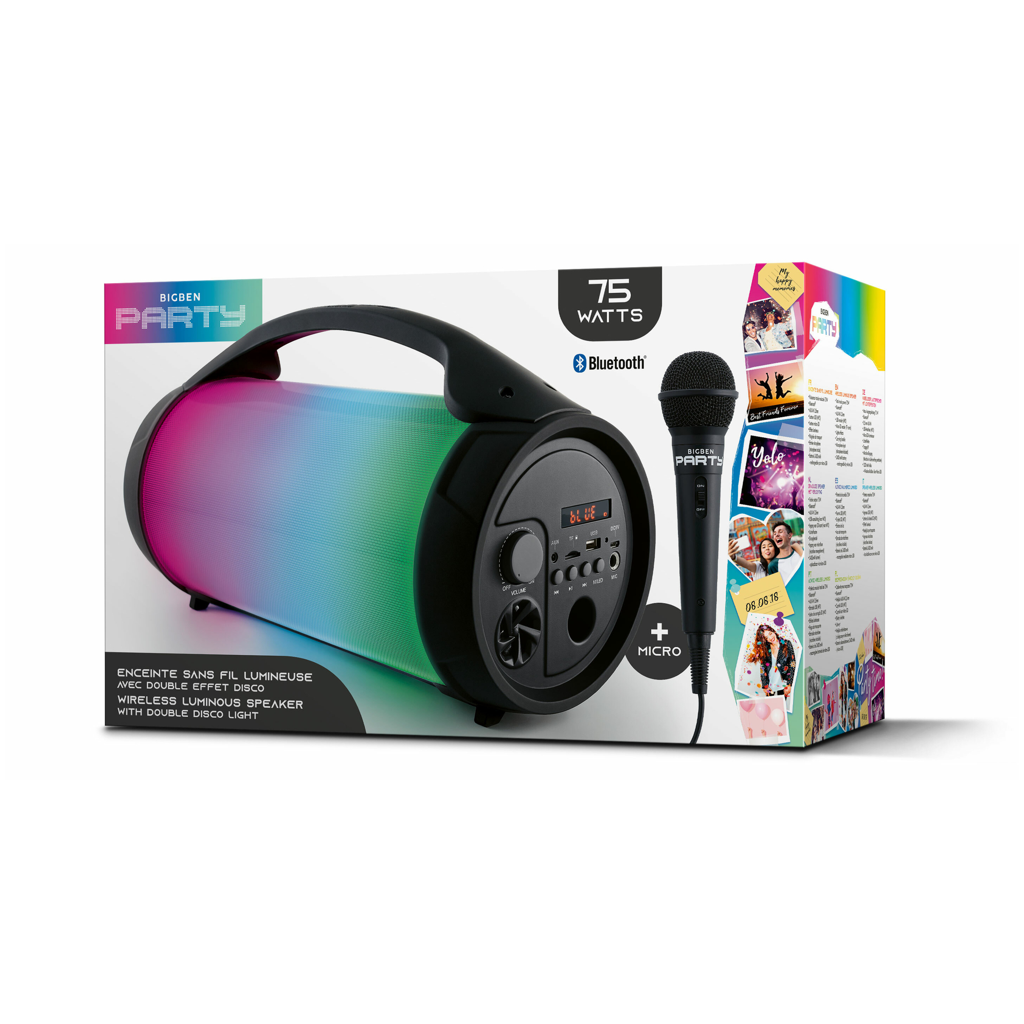 Bigben Interactive PARTYBTPRO haut-parleur portable et de fête Noir 75 W - Neuf