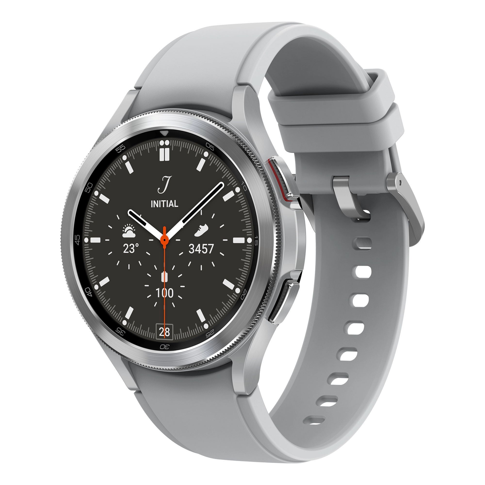 Galaxy Watch4 Classic 46mm - Super AMOLED - Bluetooth + 4G - Bracelet Argent - Bon état