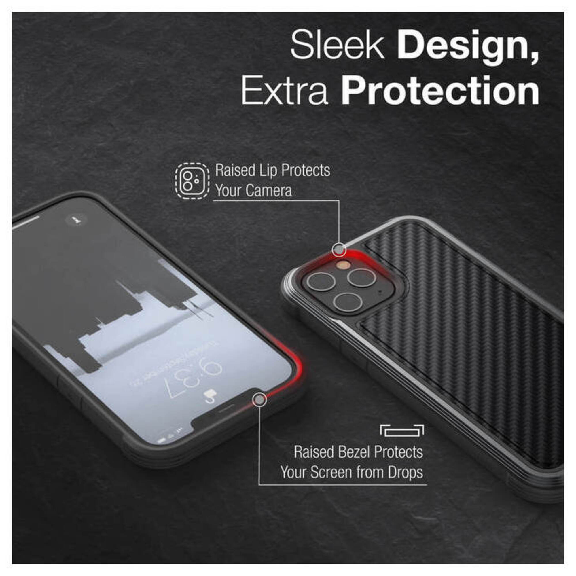 RAPTIC Coque lux fibre de carbone pour iphone 12 pro max - vue 4