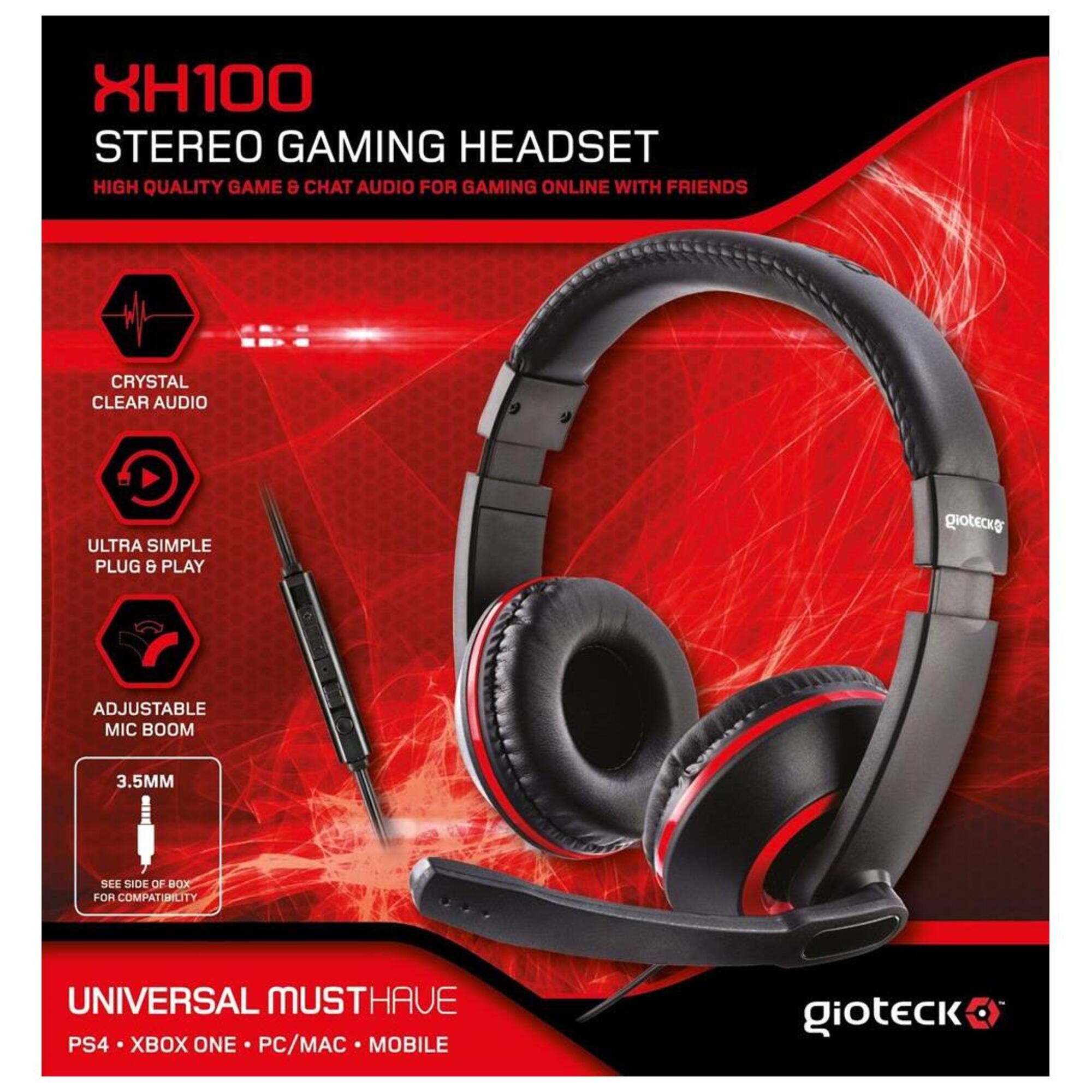 Gioteck XH100 Micro Casque Gaming Stéréo Rouge - Neuf