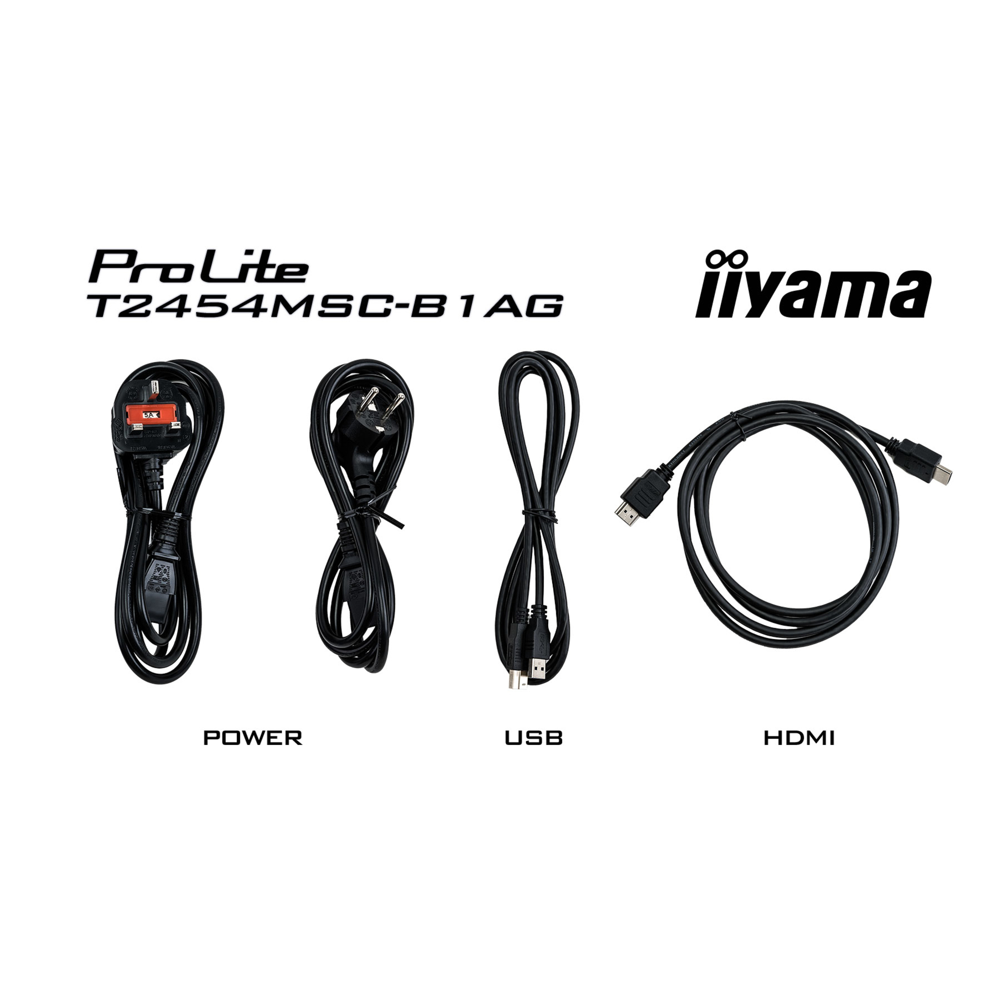 iiyama ProLite T2454MSC-B1AG écran plat de PC 60,5 cm (23.8 ) 1920 x 1080 pixels Full HD LED Écran tactile Multi-utilisateur Noir - Neuf