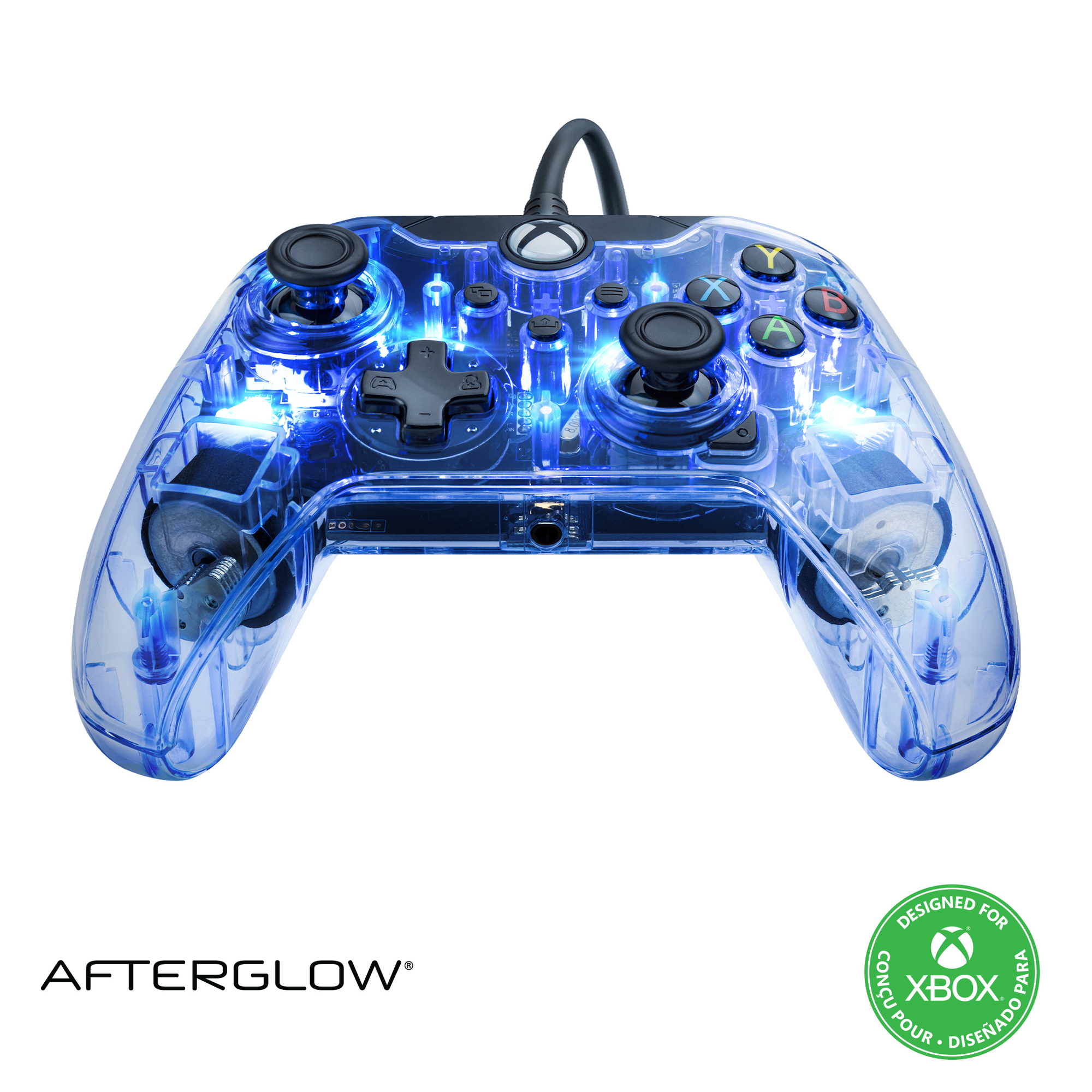 PDP Afterglow Noir, Bleu, Transparent USB Manette de jeu Analogique/Numérique Xbox One, Xbox Series S, Xbox Series X - Neuf