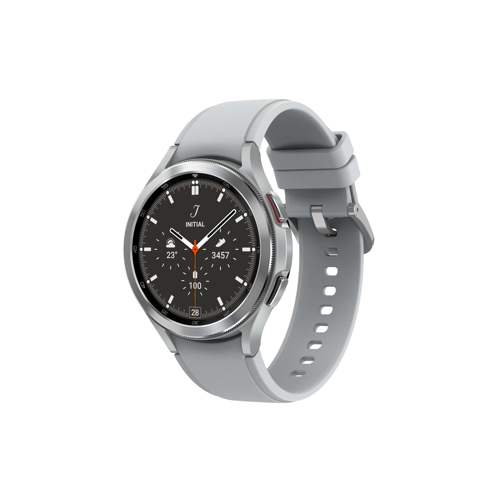 Galaxy Watch4 Classic 46mm - Super AMOLED - Bluetooth - Bracelet Argent - Neuf