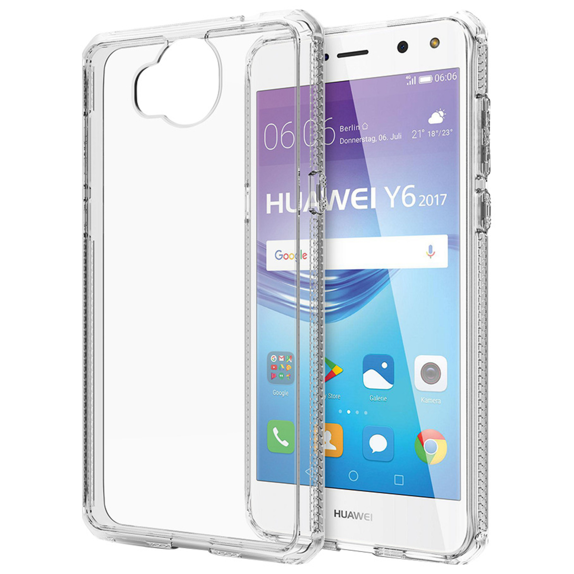 Carcasa rígida híbrida transparente Itskins para Huawei Y6 2017 - nuevo