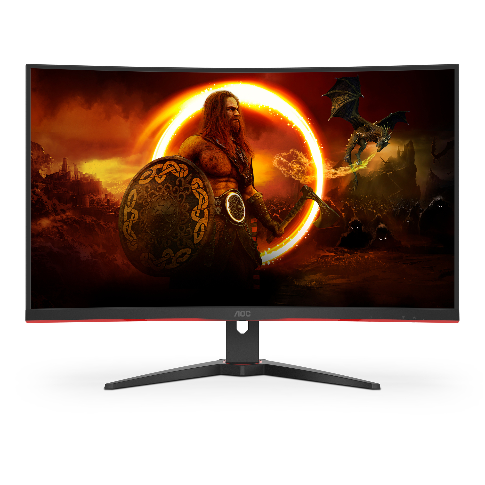 AOC G2 C32G2ZE/BK écran plat de PC 80 cm (31.5 ) 1920 x 1080 pixels Full HD LED Noir, Rouge - Neuf