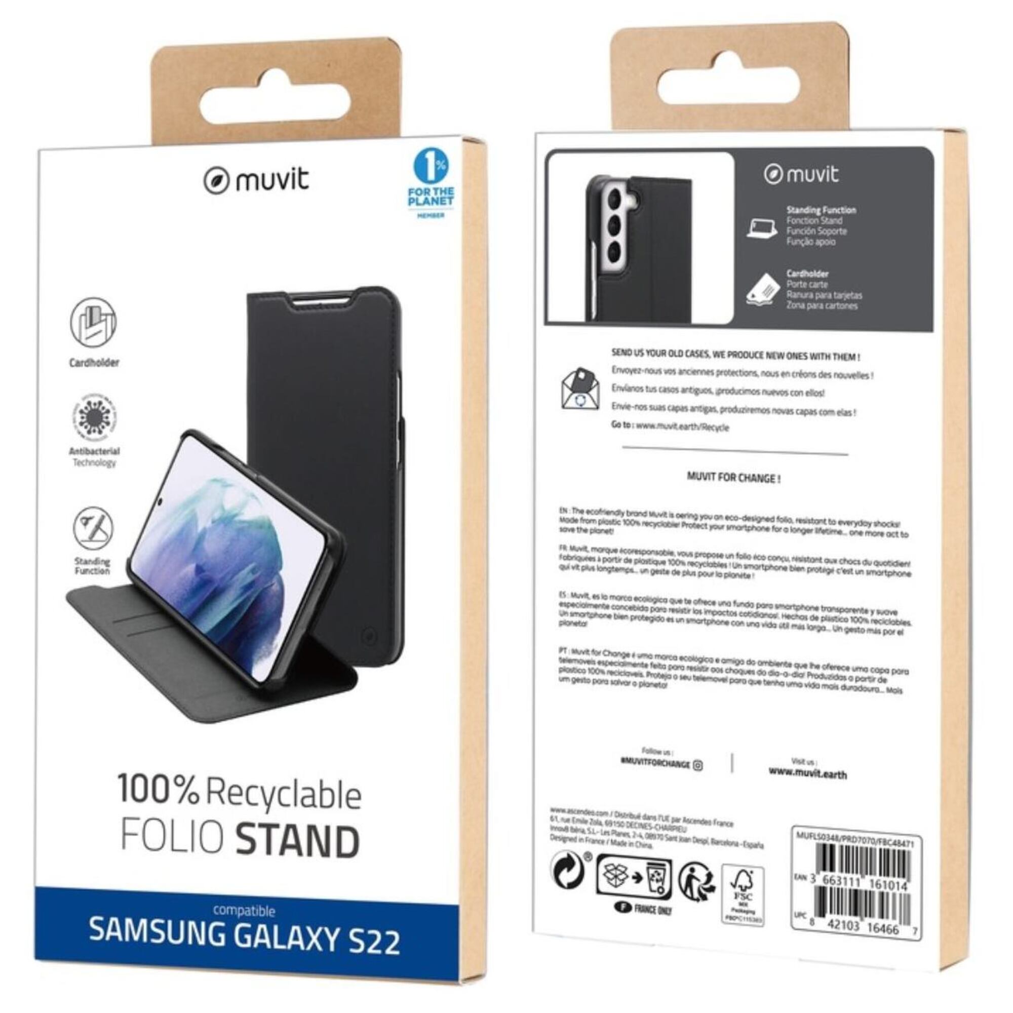 HOUSSE ETUI MUVIT FOR CHANGE SAMSUNG GALAXY S22 - vue 4