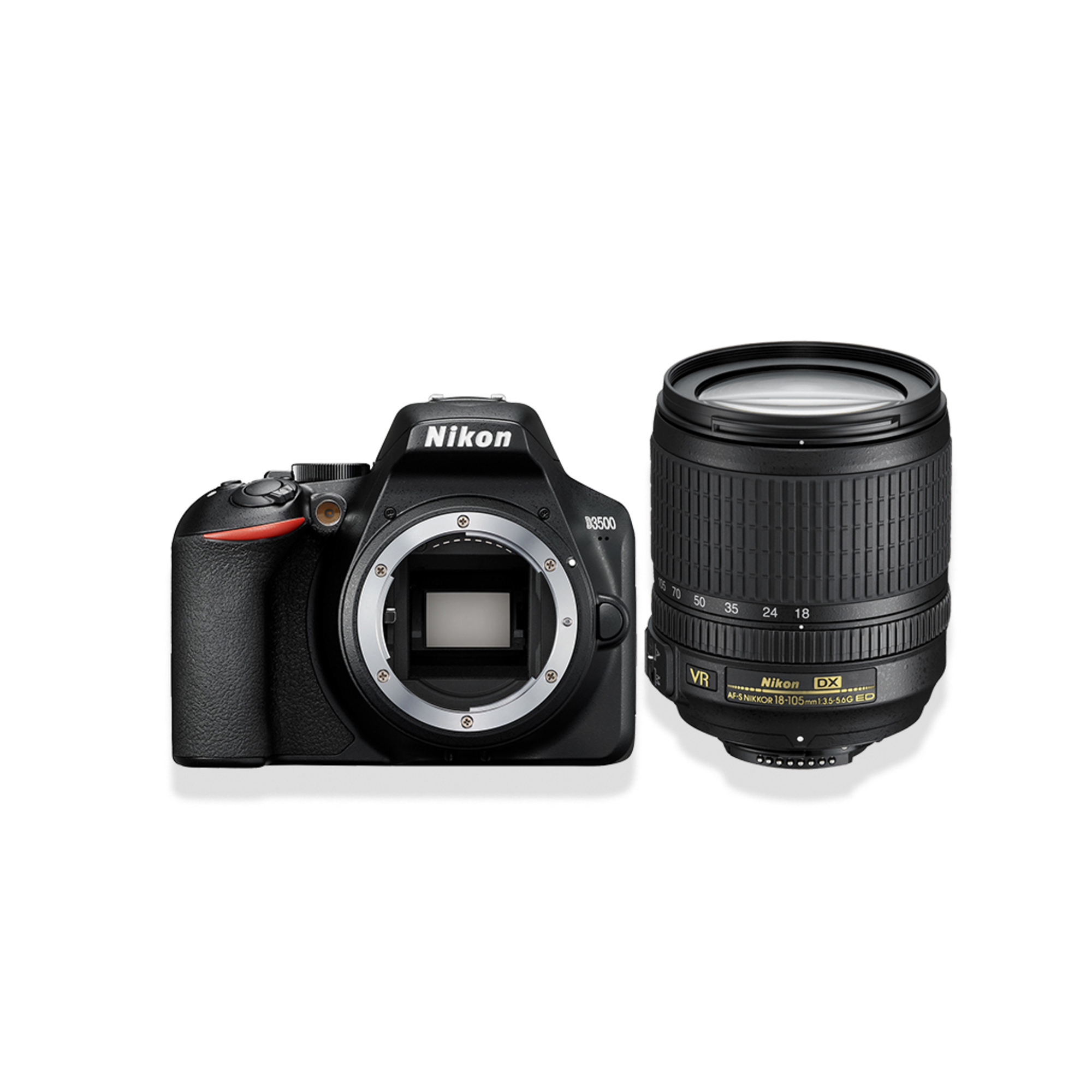 Nikon D3500 + AF DX 18–105 VR Kit d'appareil photo SLR 24 2 MP CMOS 6000 x 4000 pixels Neuf