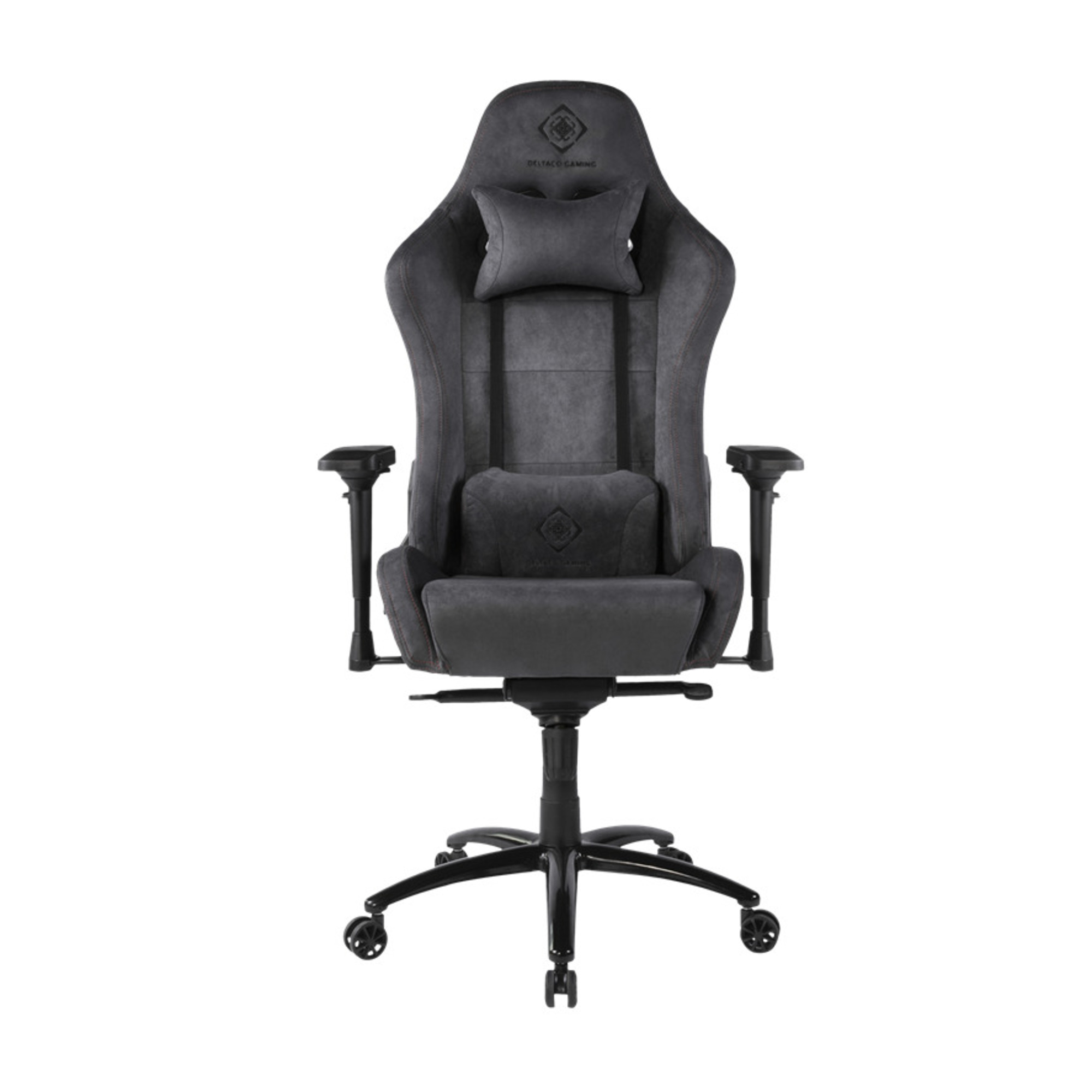 DELTACO GAMING - Fauteuil gaming, accoudoirs 4D, Alcantara gris foncé, max 130kg - Neuf