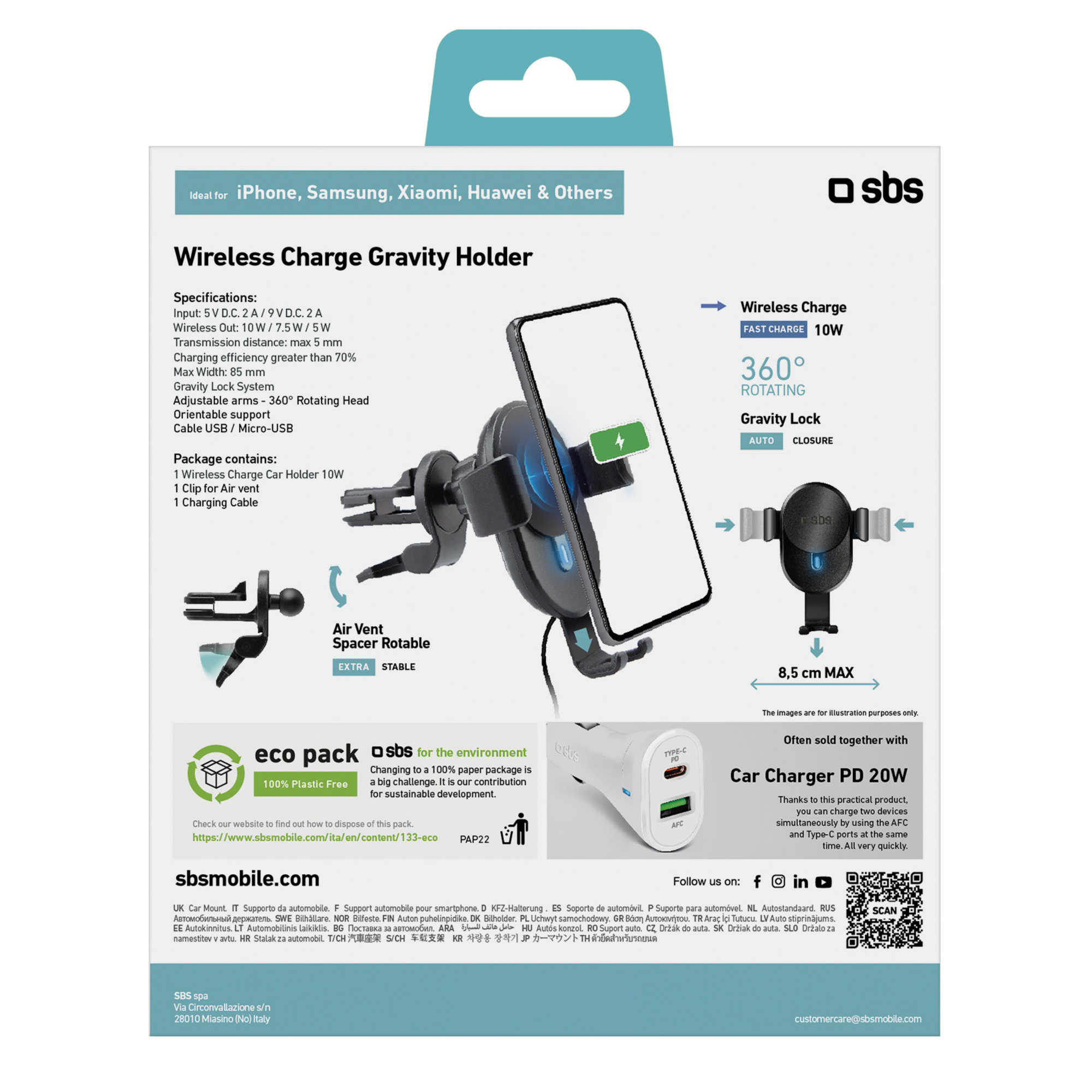 SBS TESUPWIR10CLIPSTG support Support actif Mobilesmartphone Neuf - vue 2